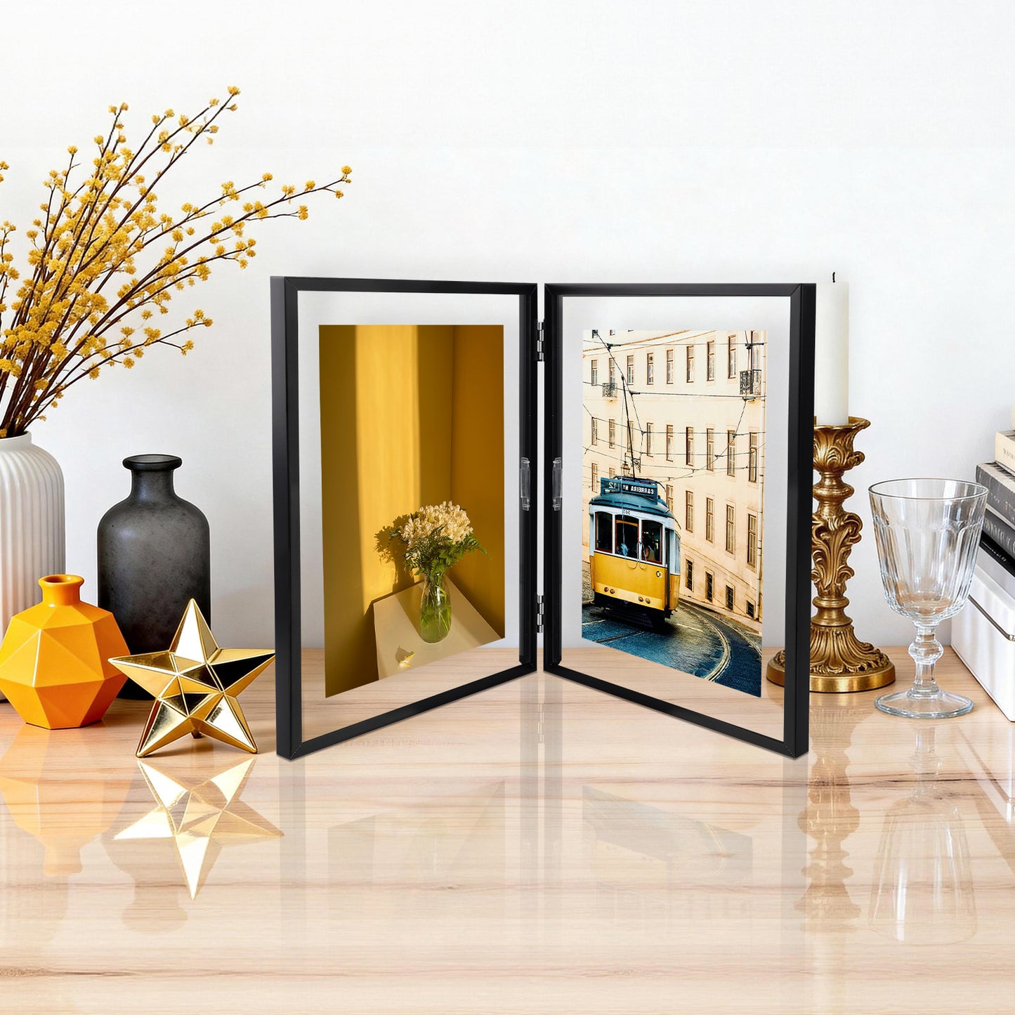 8x10 Floating Frame, Double Hinged Metal Frame Displays Any Size Photo up to 8 by 10 (12 Pcs Per Box)