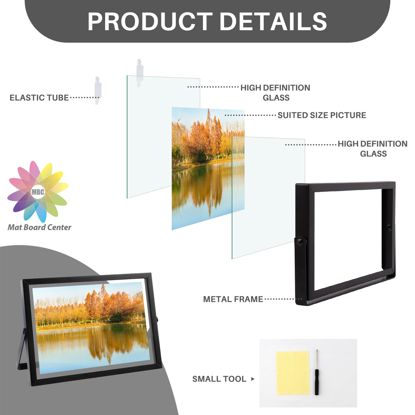 7x5 Floating Frame Displays Any Size Photo up to 7 by 5 (24 Pcs Per Box)