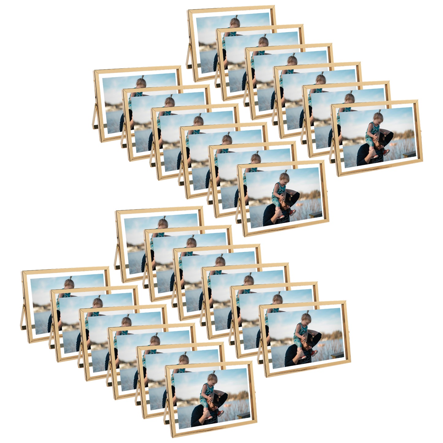 7x5 Floating Frame Displays Any Size Photo up to 7 by 5 (24 Pcs Per Box) Gold