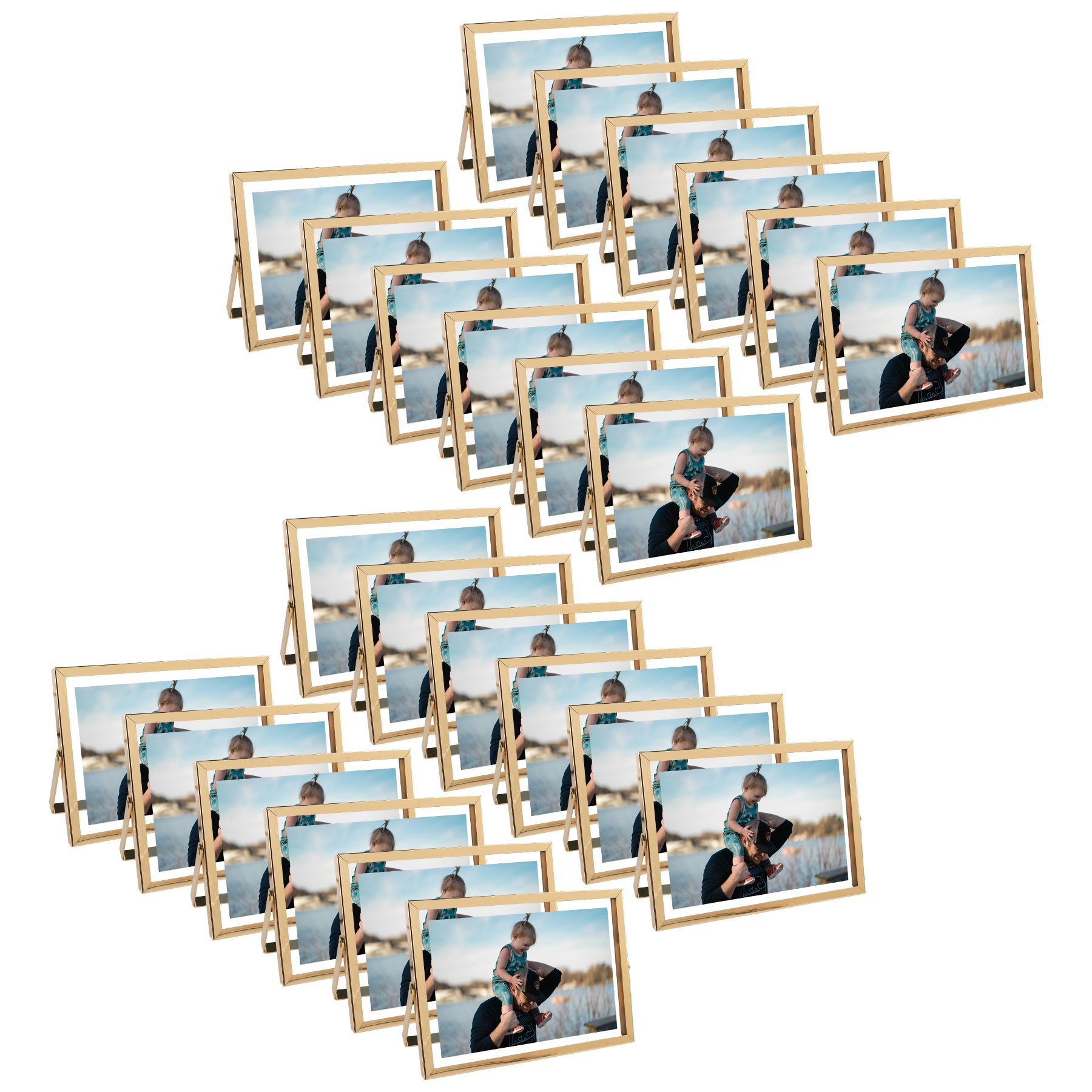 Clearance 7x5 Floating Frame Displays Any Size Photo up to 7 by 5 (24 Pcs Per Box) Gold