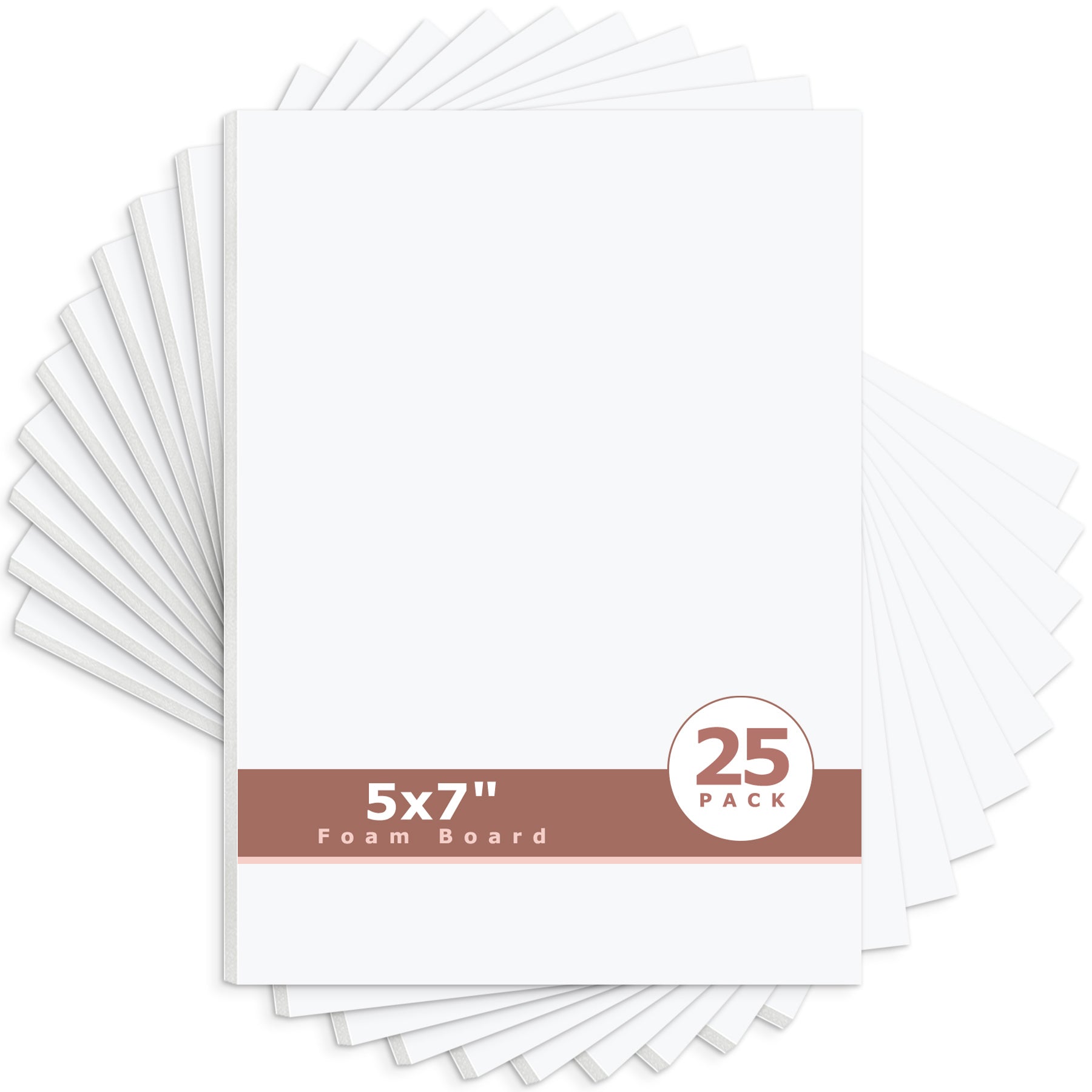Mat Board Center, White Foam Board 1/8 inch Thick-Pack of 25 5x7