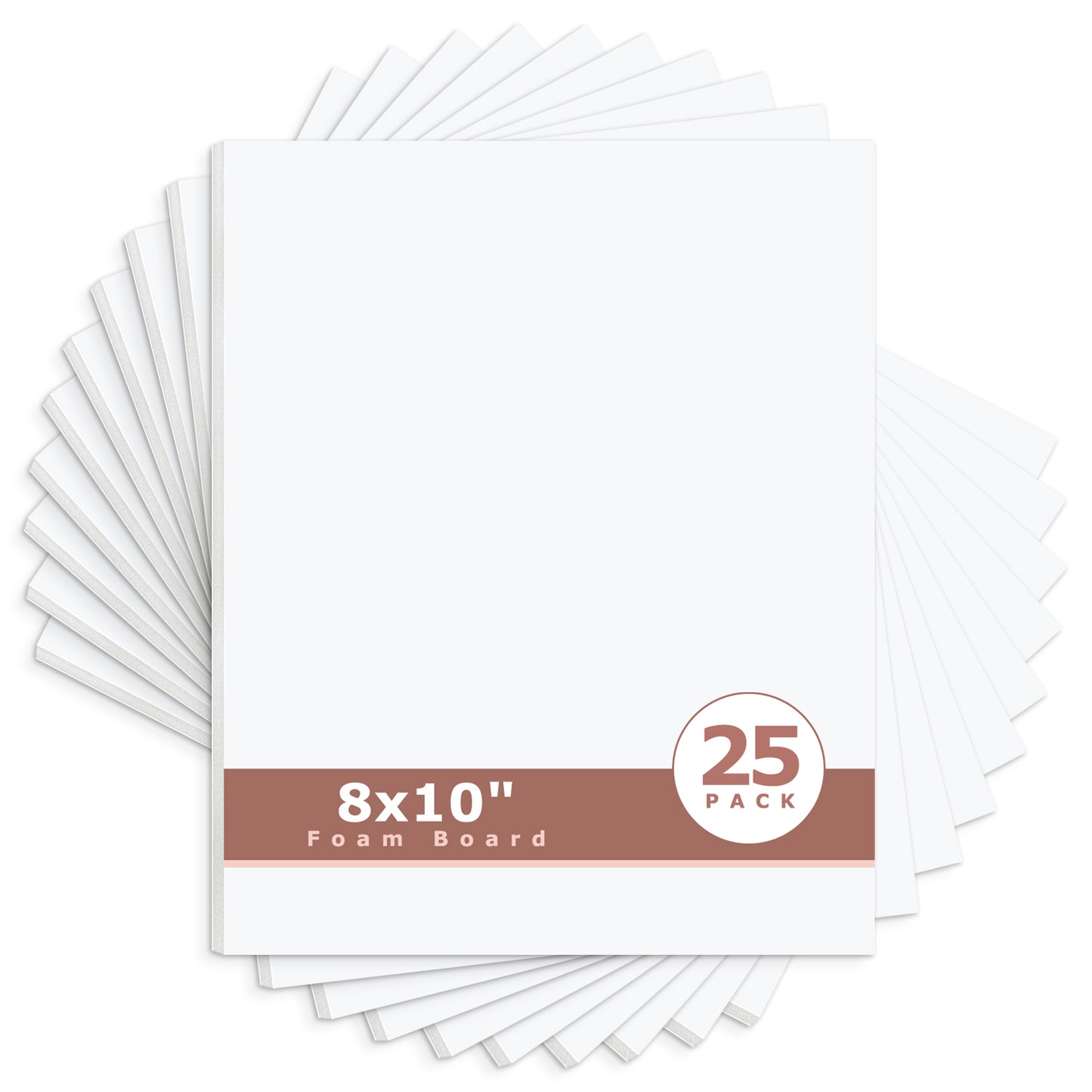 Mat Board Center, White Foam Board 1/8 inch Thick-Pack of 25 8x10
