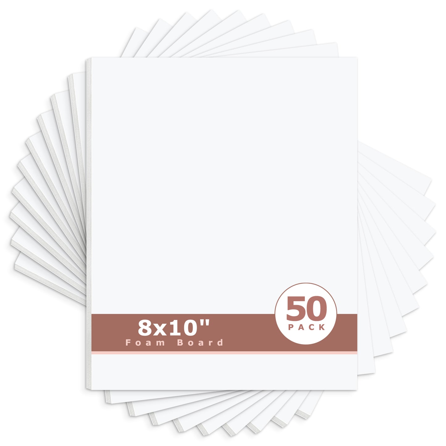 Mat Board Center, White Foam Board 1/8 inch Thick-Pack of 50 8x10