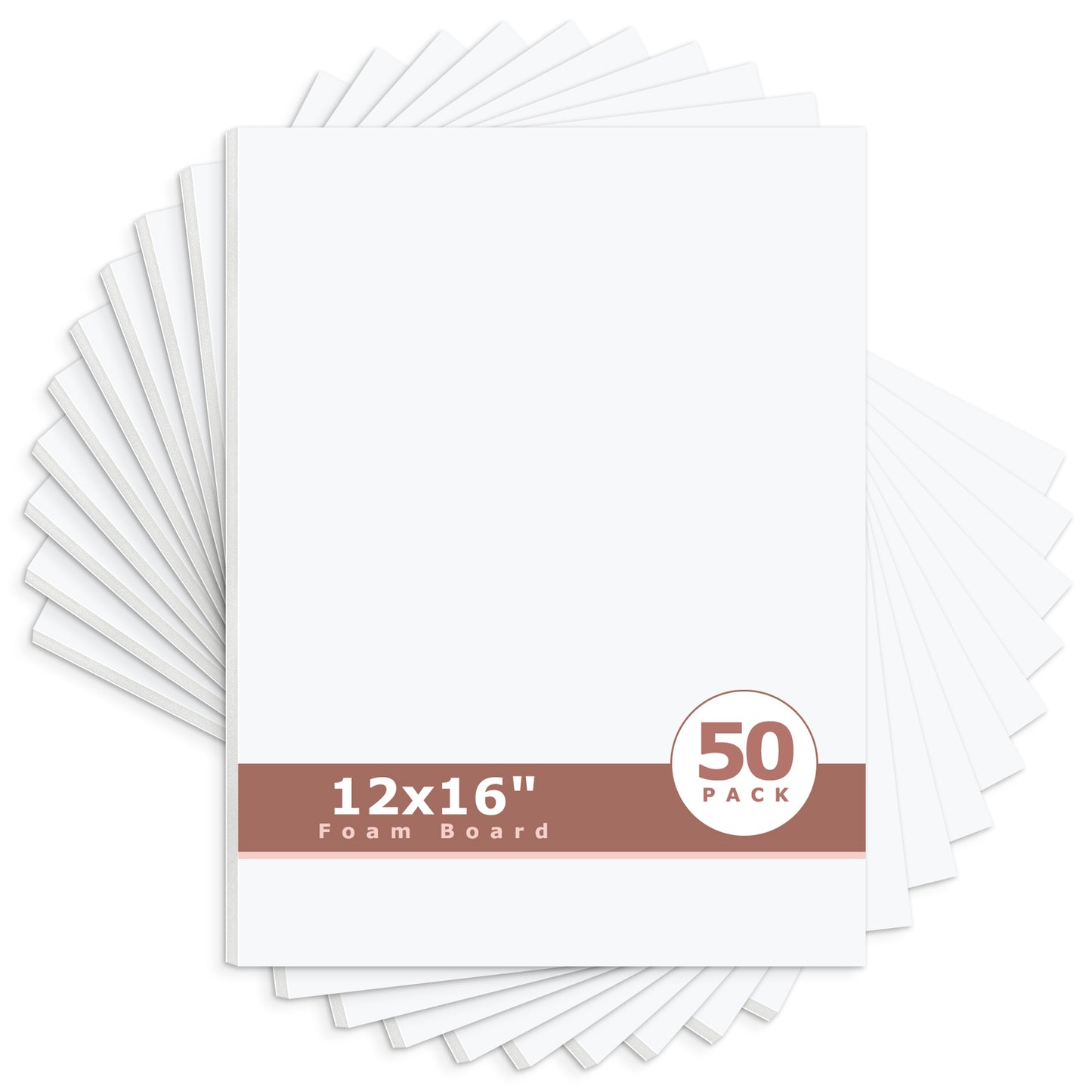 Mat Board Center, White Foam Board 1/8 inch Thick-Pack of 50 12x16