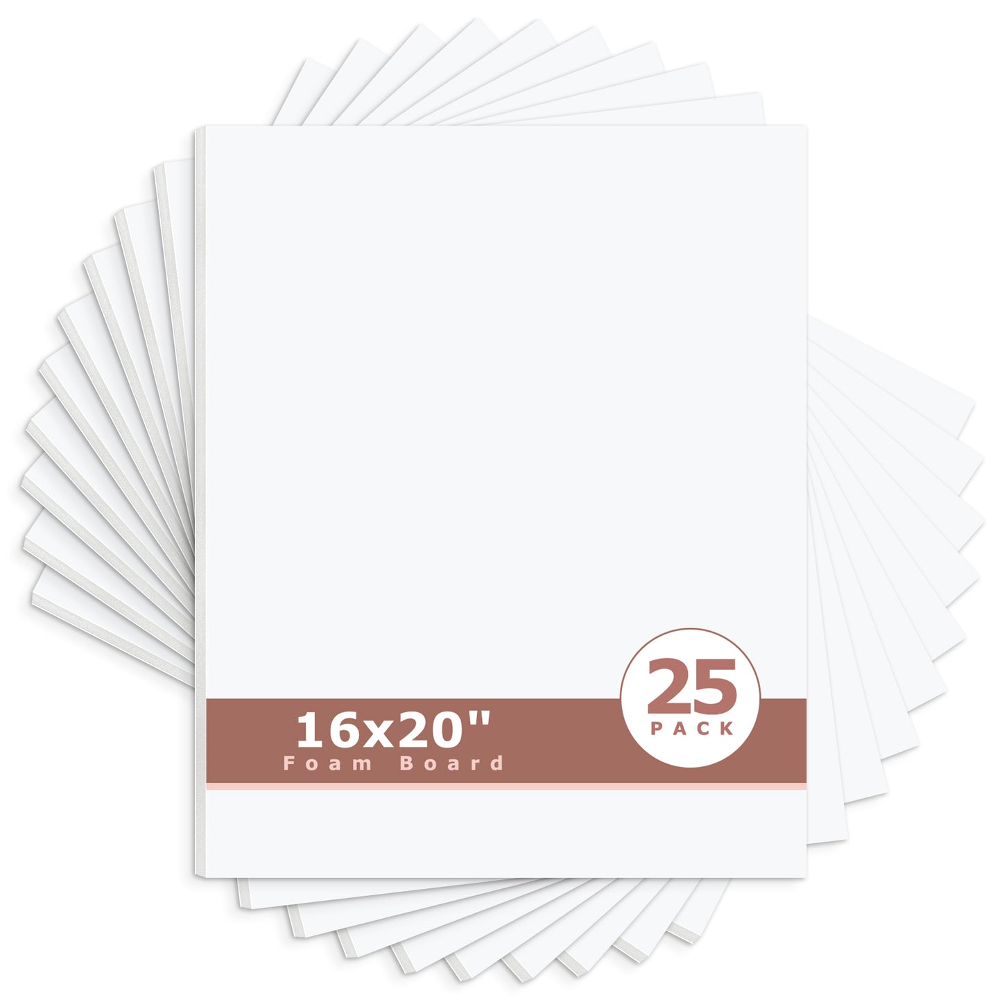 Mat Board Center, White Foam Board 1/8 inch Thick-Pack of 25 16x20