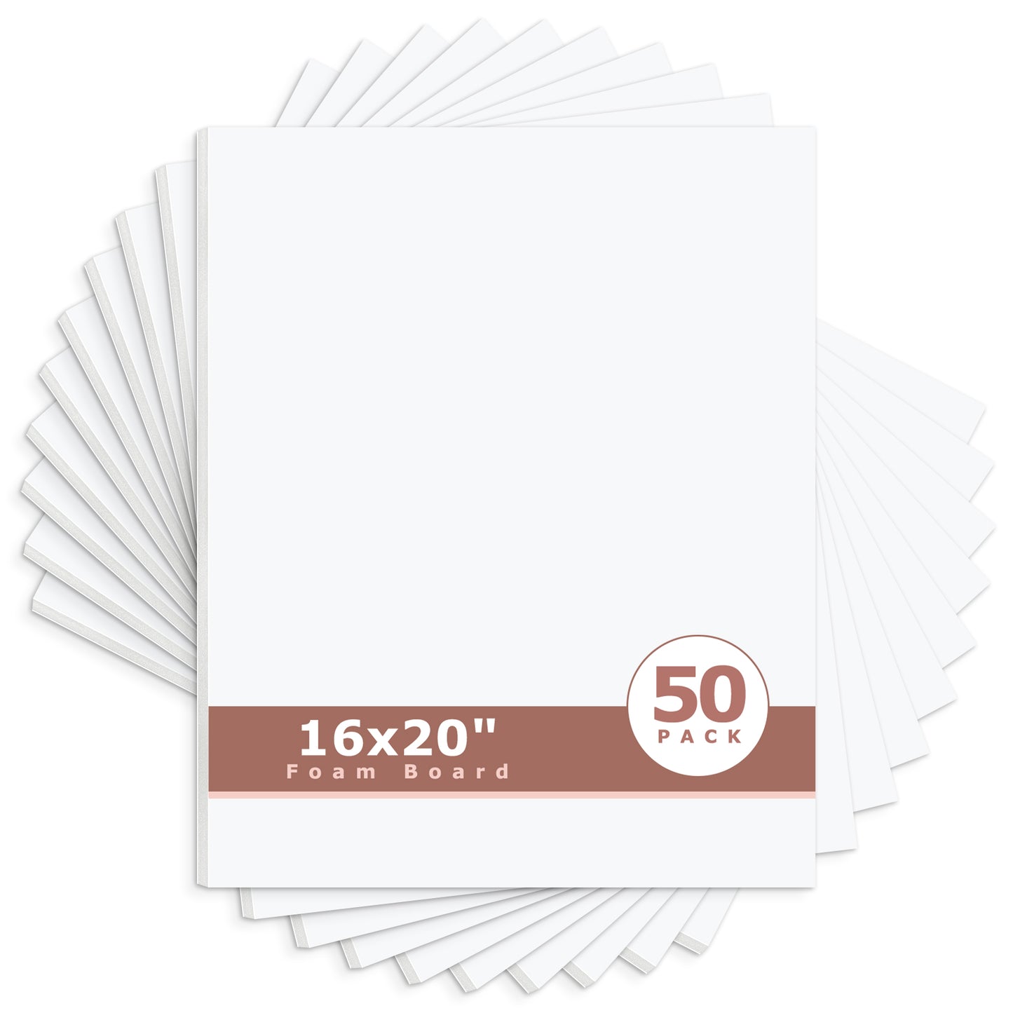 Mat Board Center, White Foam Board 1/8 inch Thick-Pack of 50 16x20