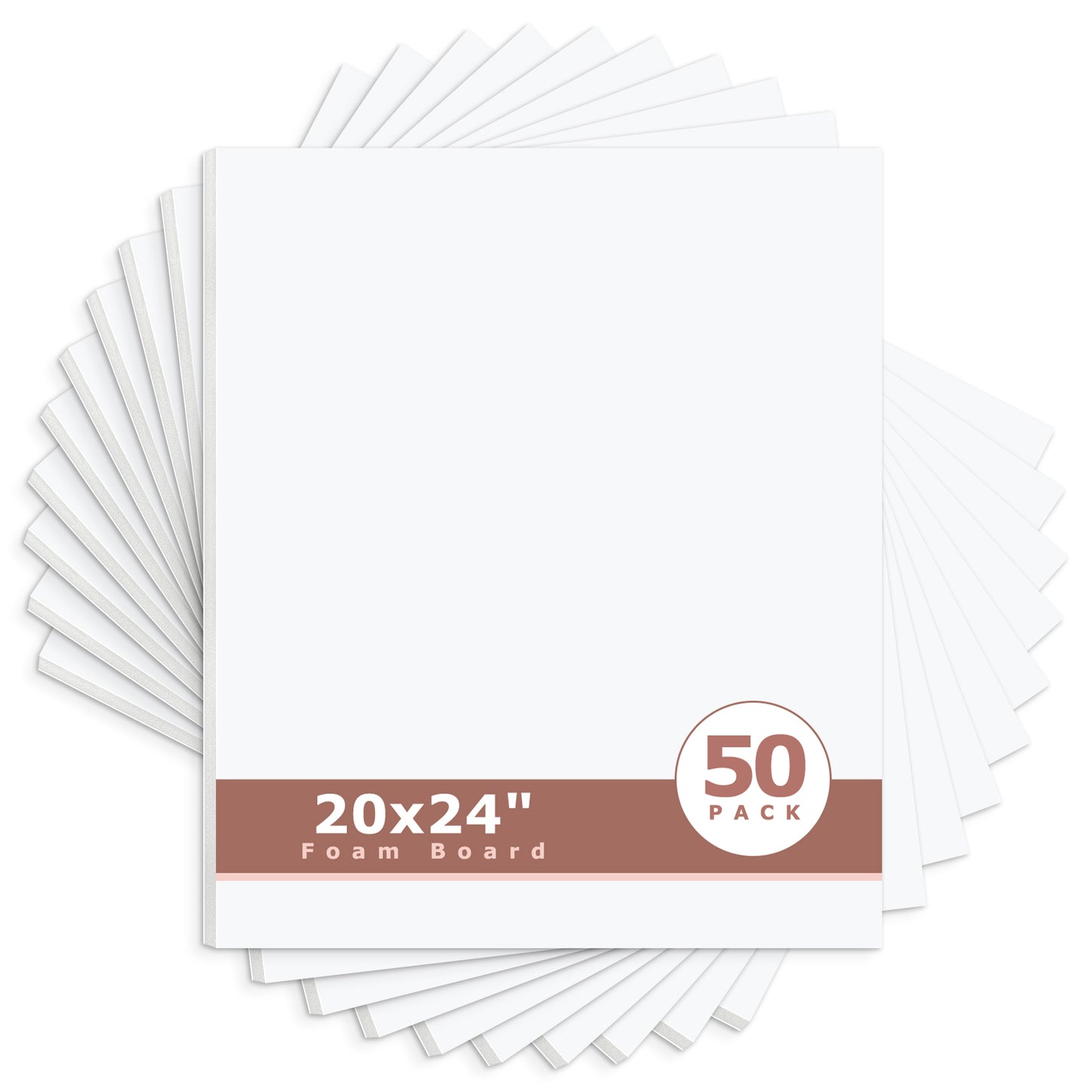 Mat Board Center, White Foam Board 1/8 inch Thick-Pack of 50 20x24