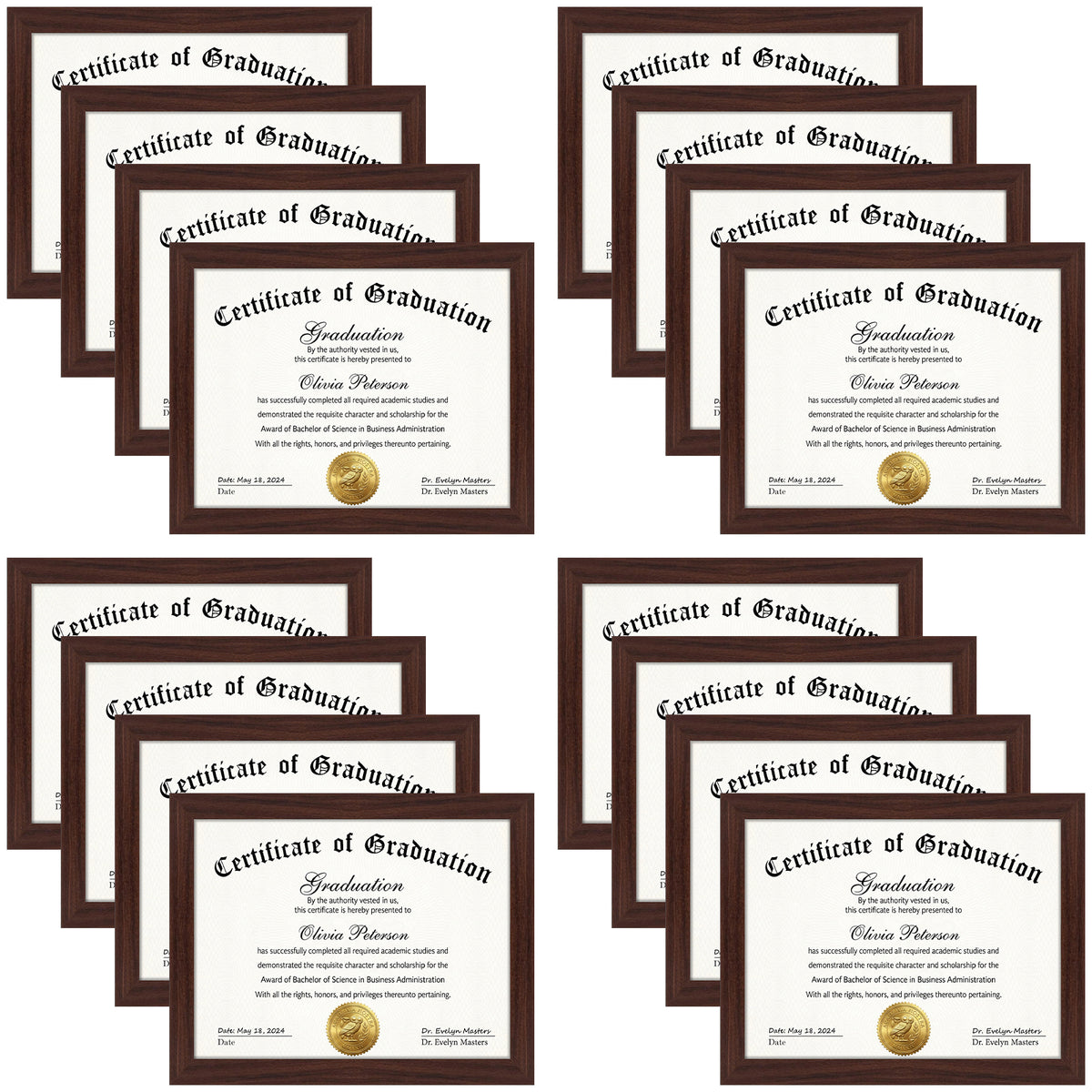 8.5x11 Picture Frame with Real Glass (16 Pcs Per Box)