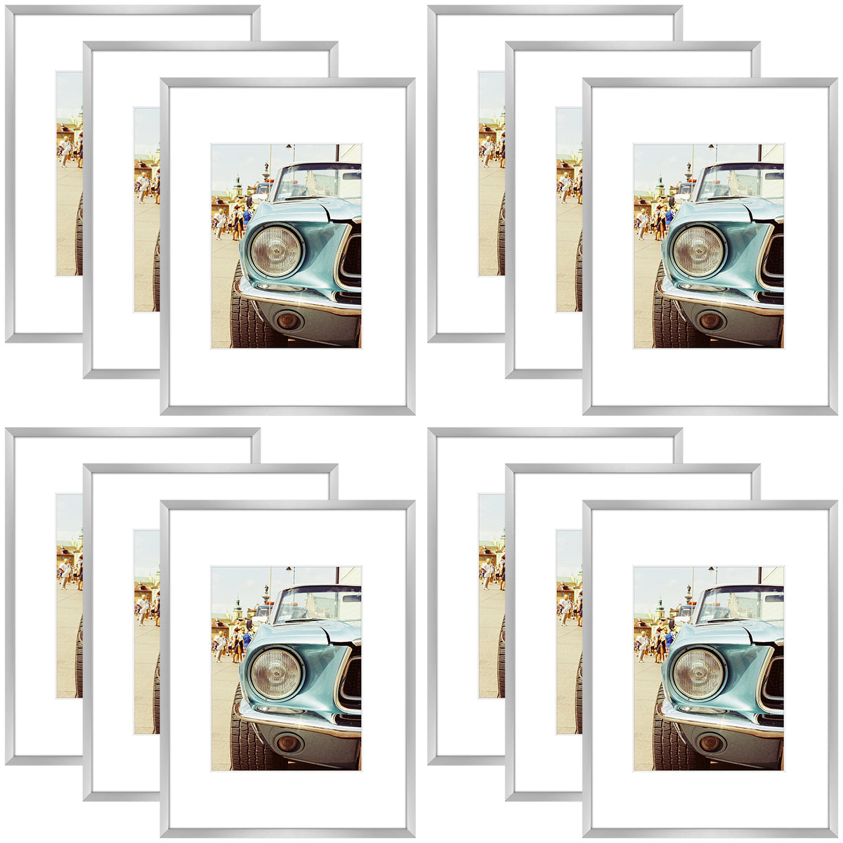 9x12 Aluminum Frame with White Mat for 6x8 Photo (12 Pcs Per Box)
