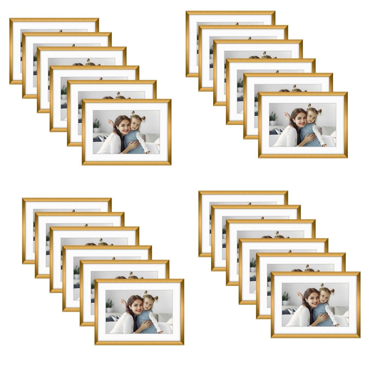 5x7 Metal Frame for 4x6 Photo with White Mat (24 Pcs Per Box) Bronze