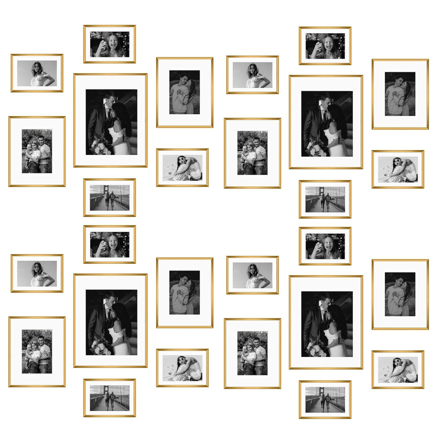 Pack of 28, Gallery Wall Frames Set Aluminum Frames