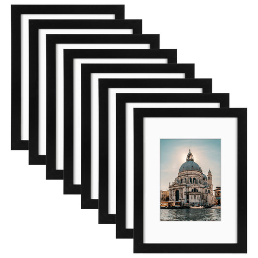 9x12 Picture Frame with White Mat for 6x8 Photo (8 Pcs Per Box)