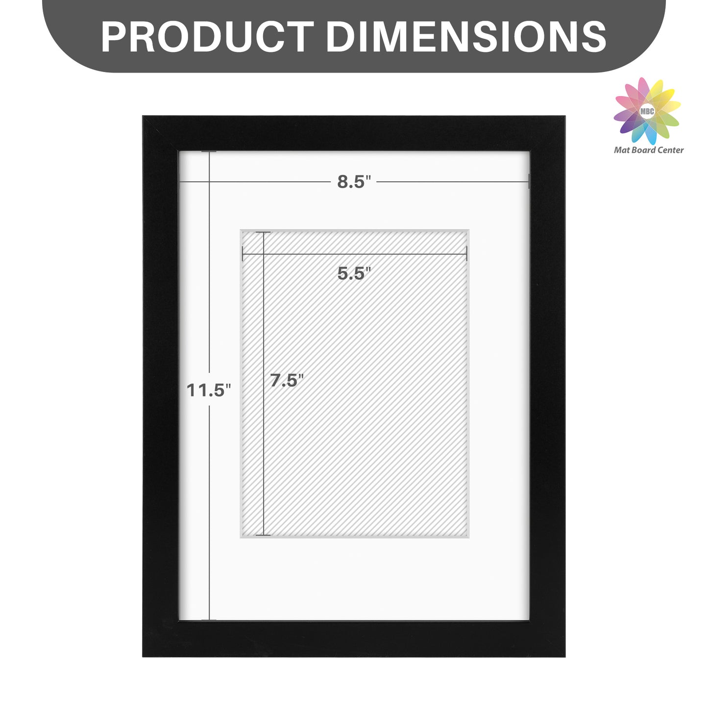 9x12 Picture Frame with White Mat for 6x8 Photo (8 Pcs Per Box)