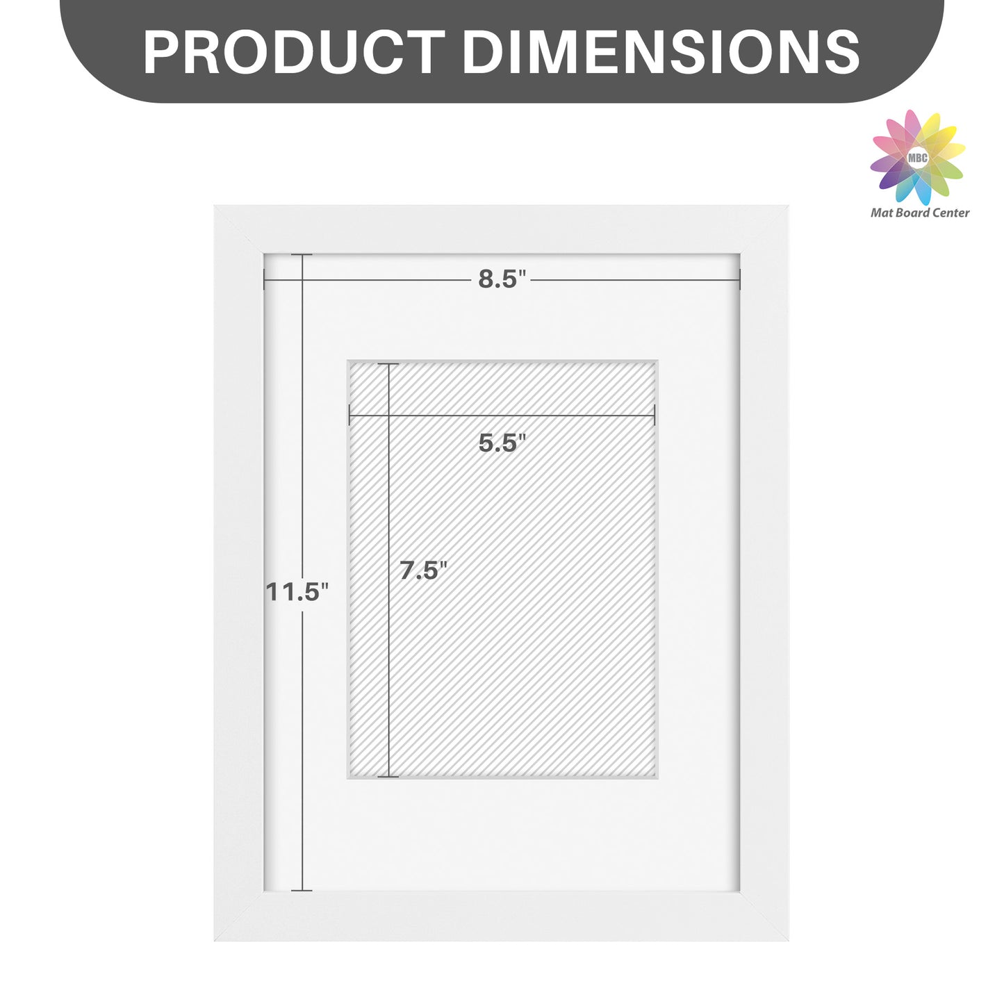 9x12 Picture Frame With White Mat 6x8 Real Glass White Color (8 Pcs Per Box)