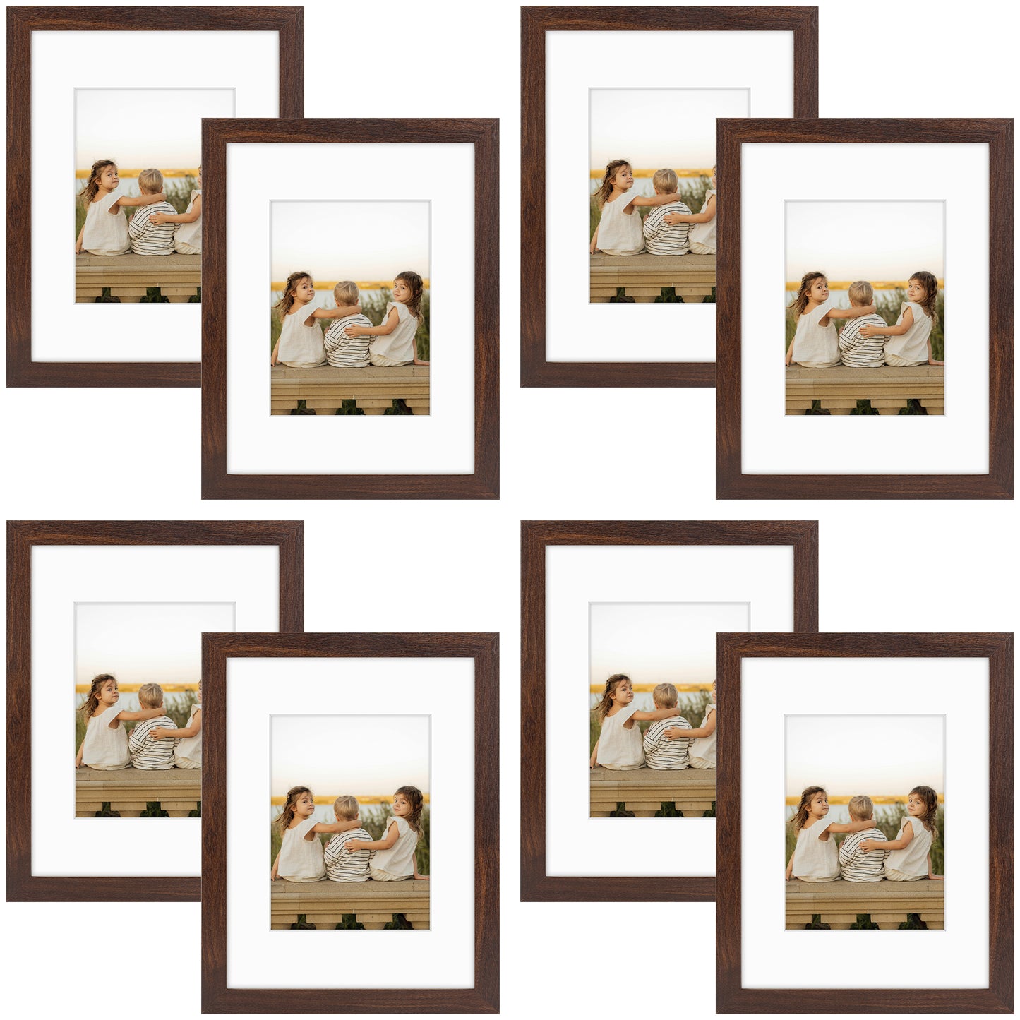 9x12 Picture Frame with White Mat for 6x8 Photo (8 Pcs Per Box)