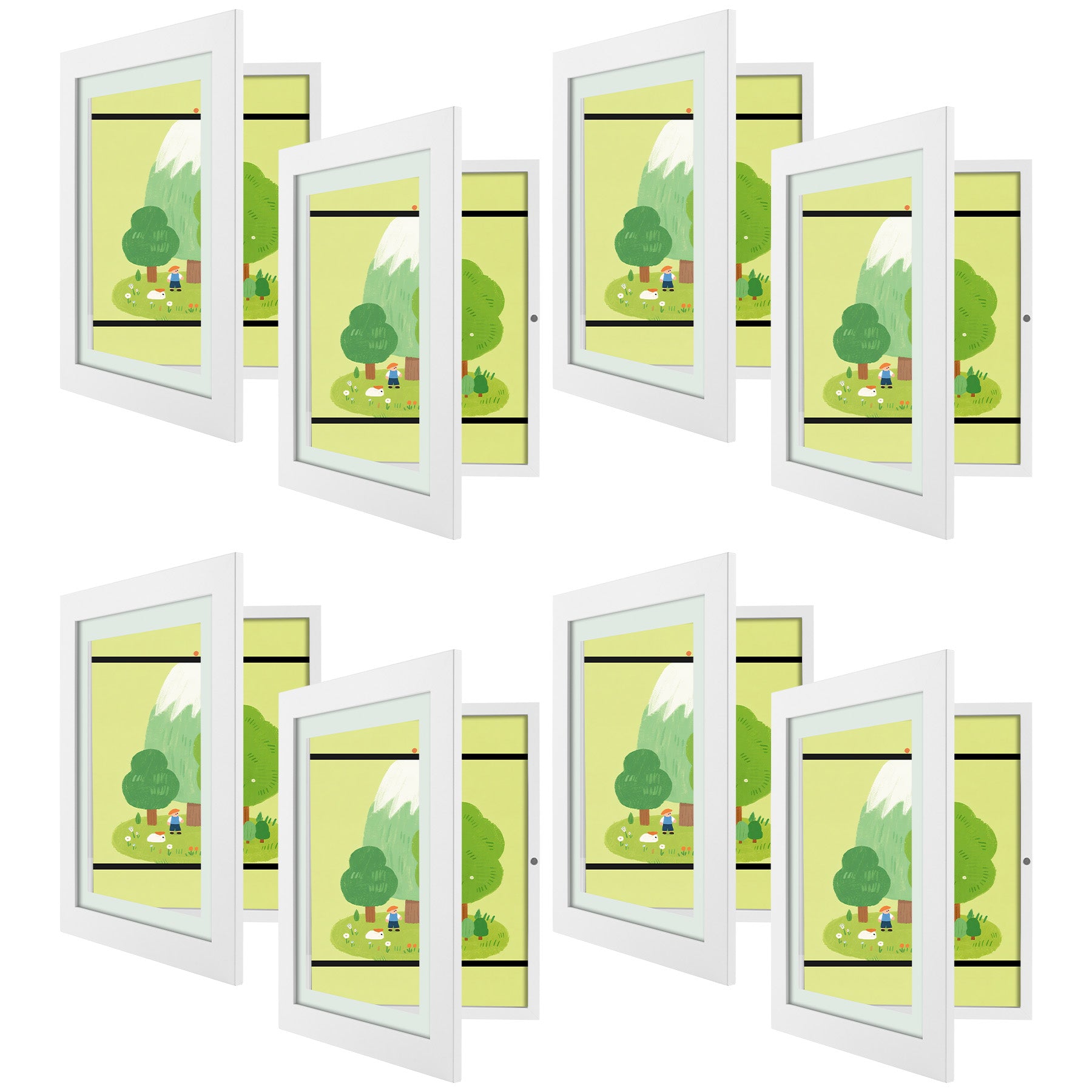 9x12 Kids art frames with Tempered Glass White color (8 Pcs Per Box)