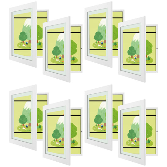 9x12 Kids art frames with Tempered Glass White color (8 Pcs Per Box)