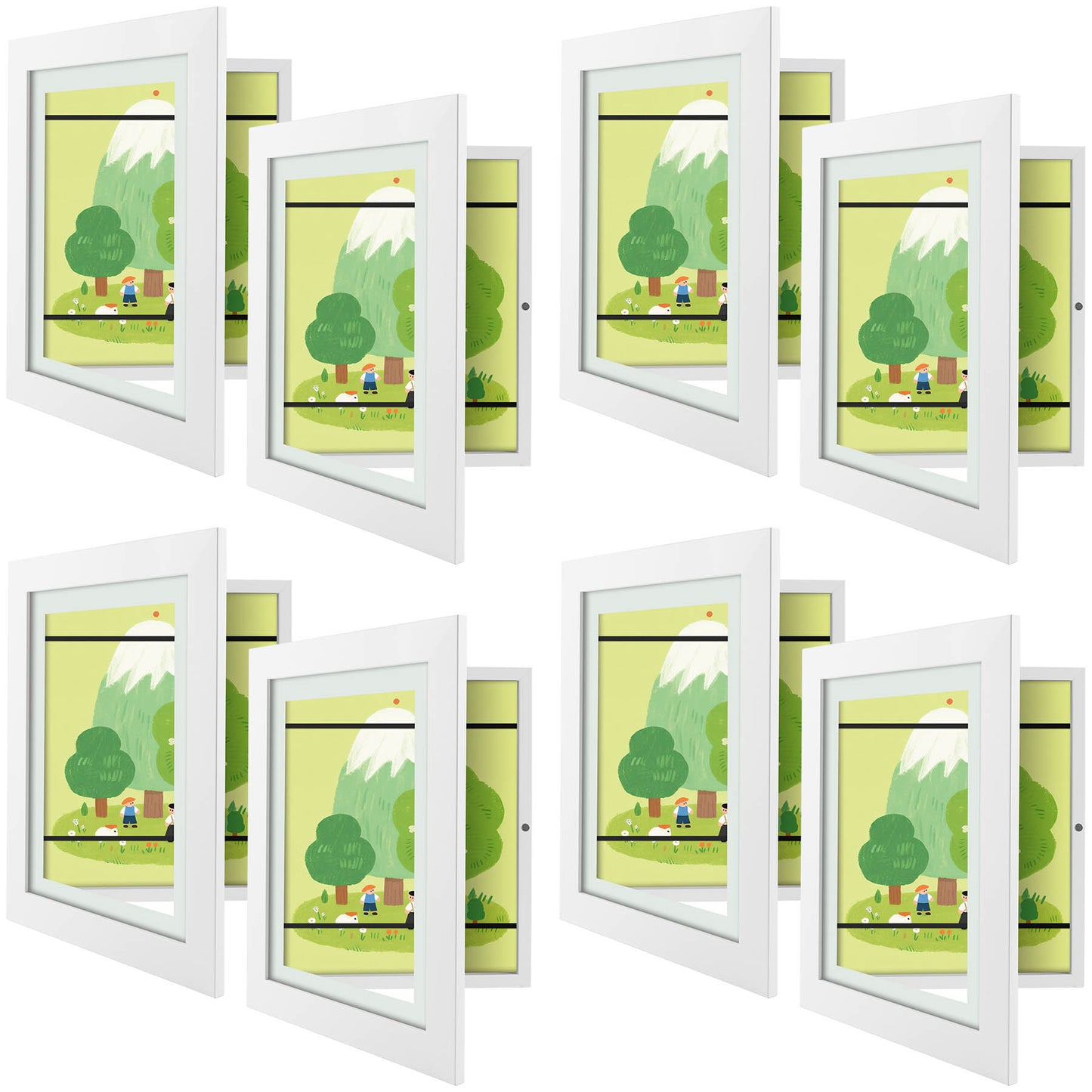 8.5x11 kids art frames with Tempered Glass White  (8 Pcs Per Box)