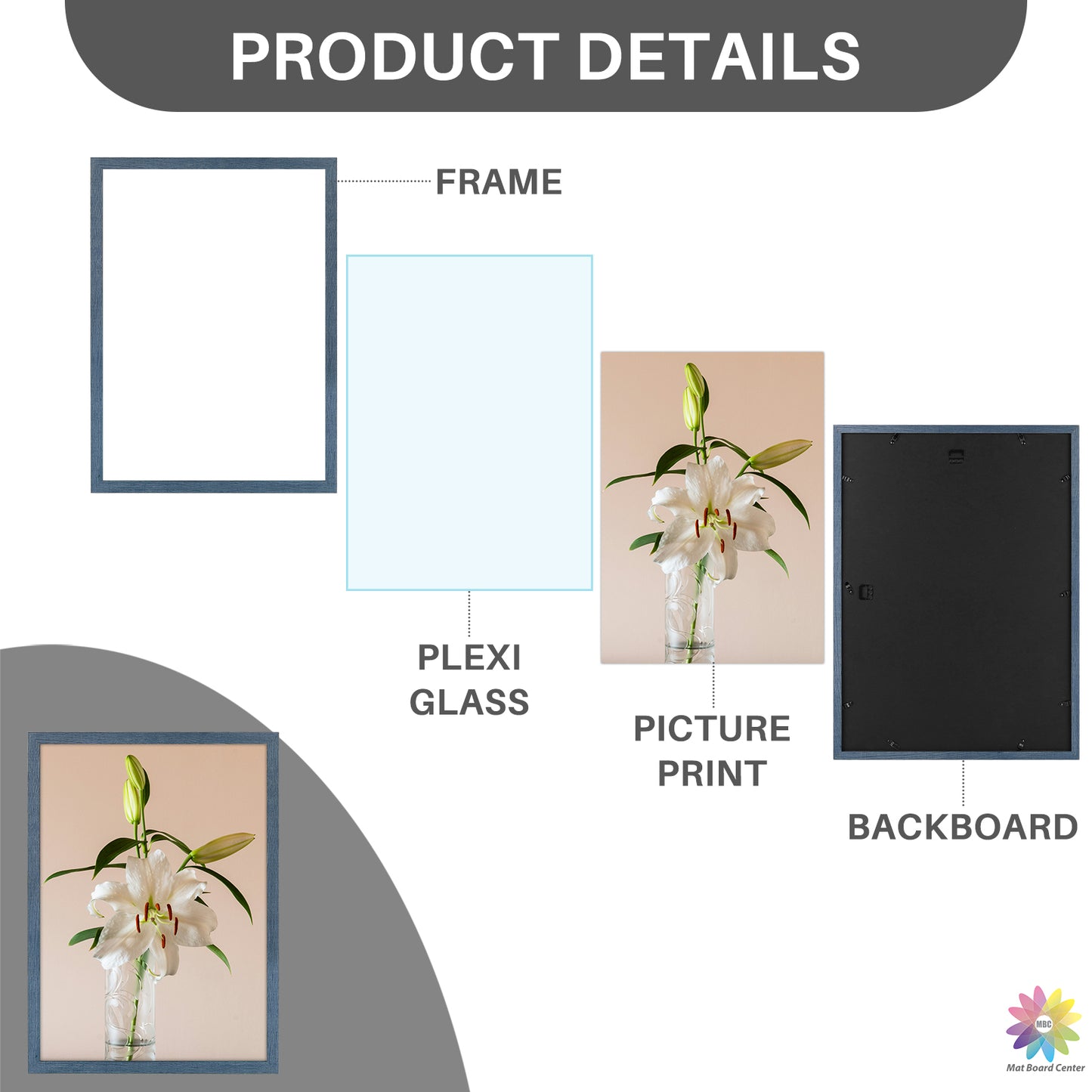 Clearance A2 Picture Frame with Plexiglass (8 Pcs Per Box)