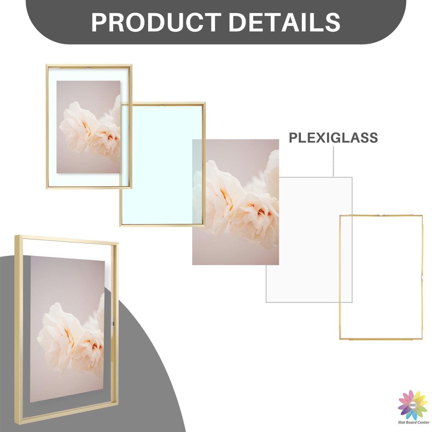 12x18 Floating Frame Displays Any Size Photo up to 12 by 18 (6 Pcs Per Box)