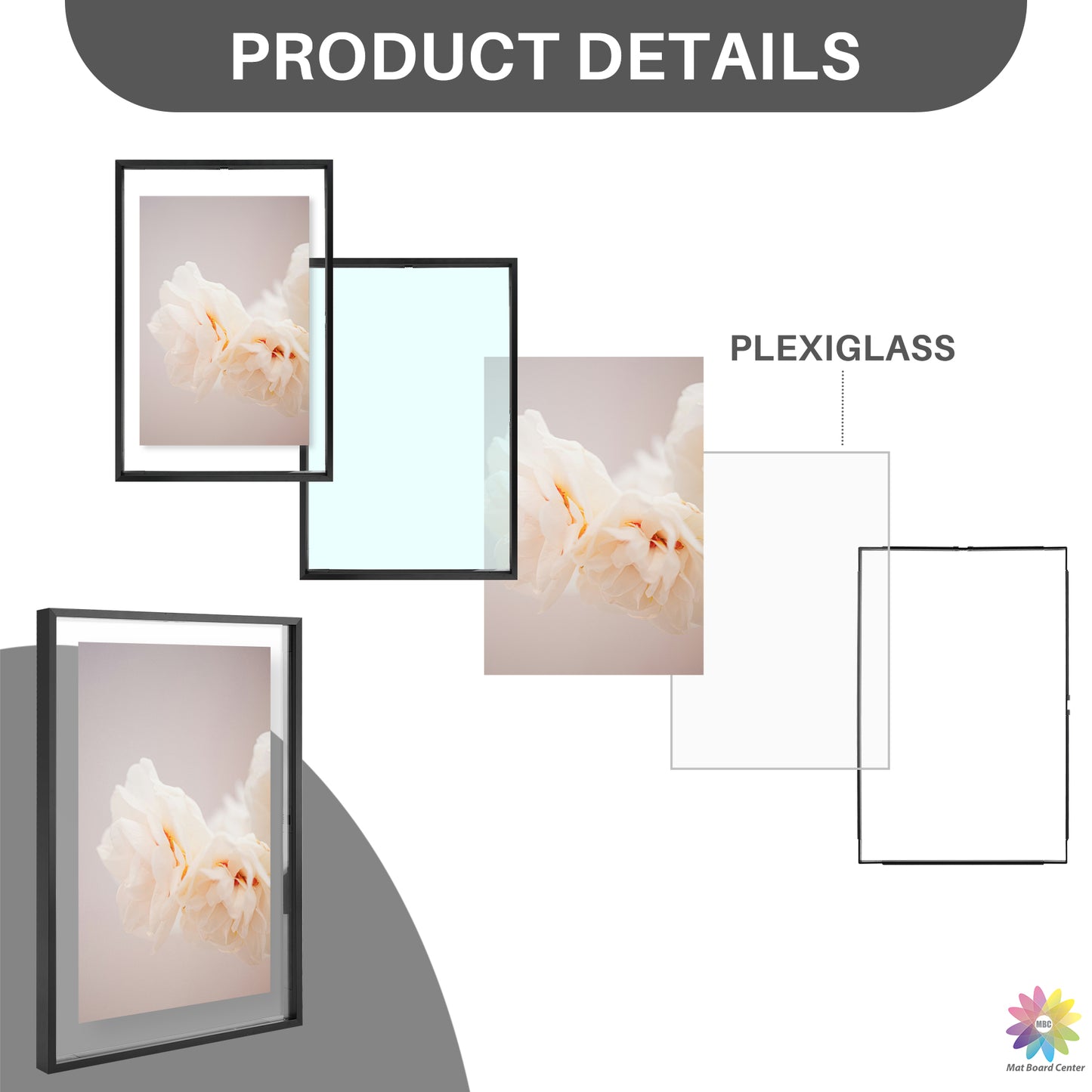 12x18 Floating Frame Displays Any Size Photo up to 12 by 18 (6 Pcs Per Box)