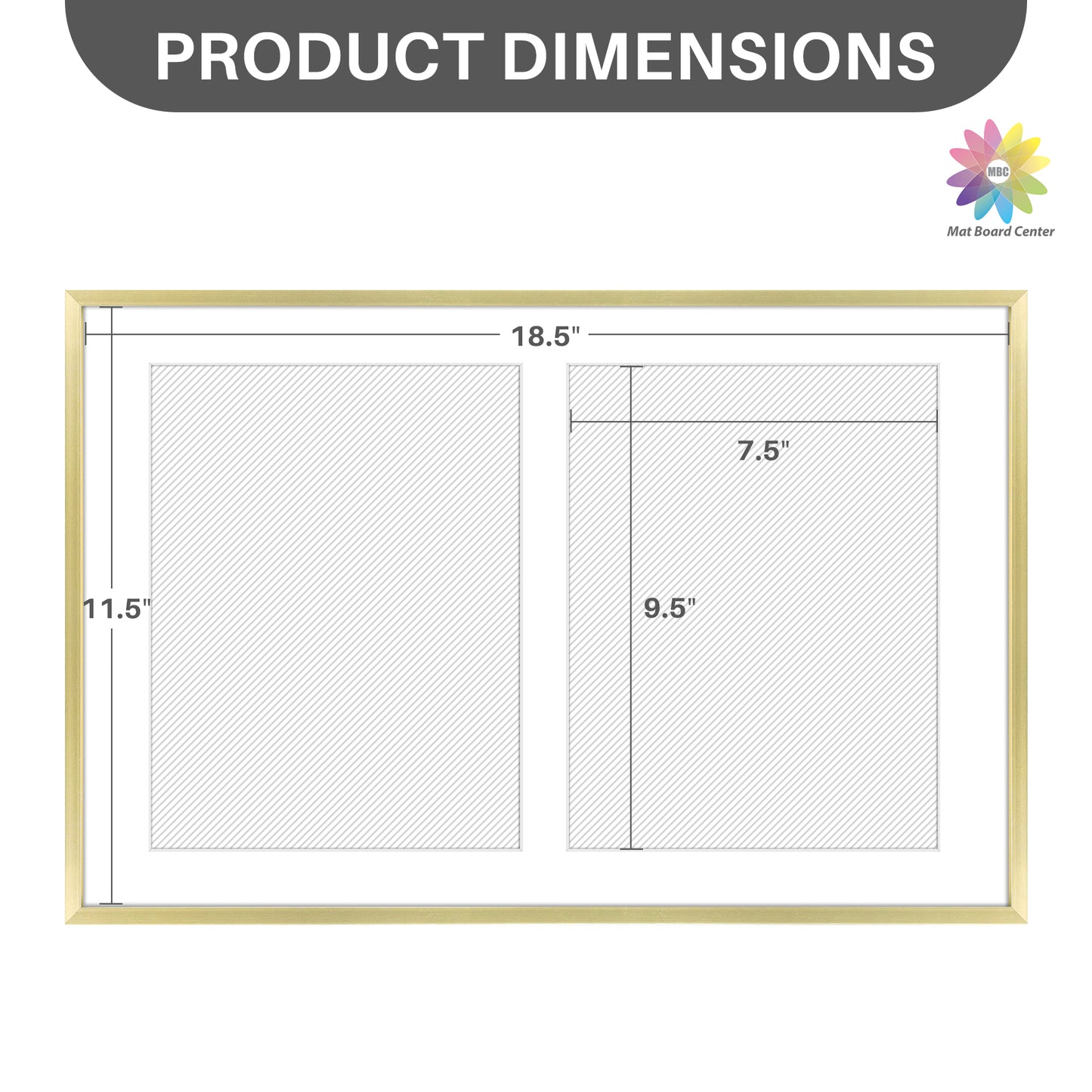 12x19 Collage Picture Frame With White Mat Display Two 8X10 Photo (6 Pcs Per Box)
