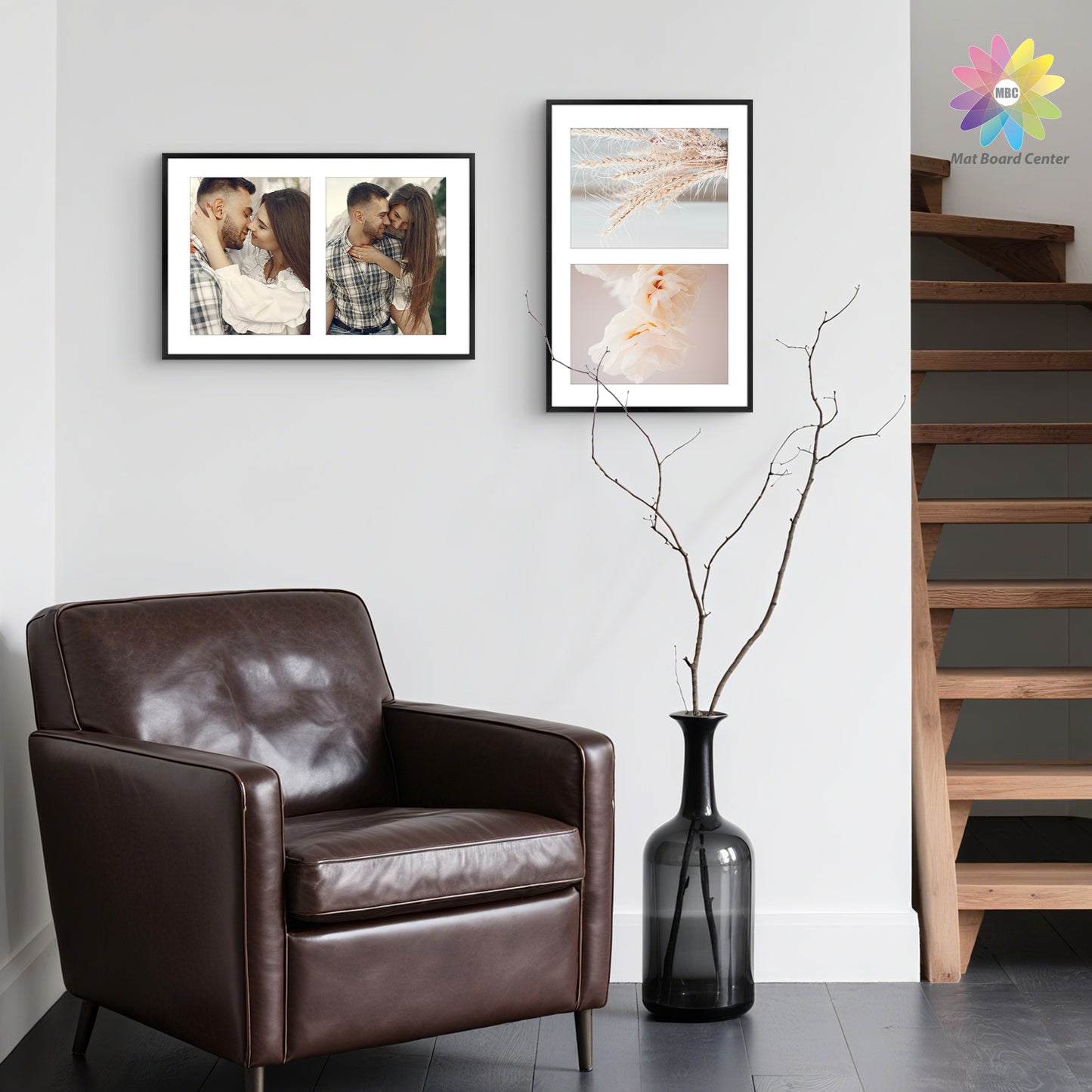 12x19 Collage Picture Frame With White Mat Display Two 8X10 Photo (6 Pcs Per Box)