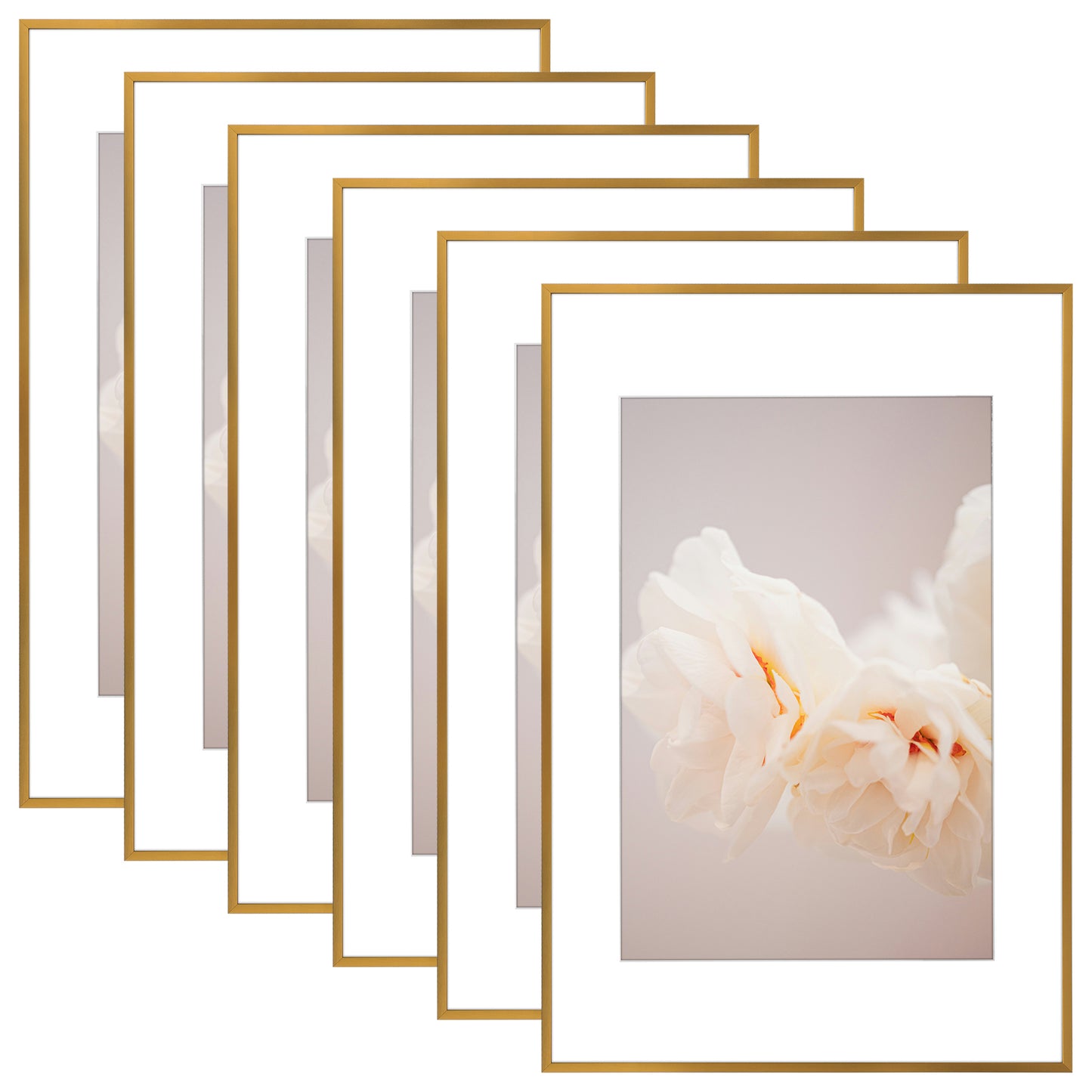 16x24 Aluminum Picture Frame with White Mat for 12x18 Photo (6 Pcs Per Box) Bronze
