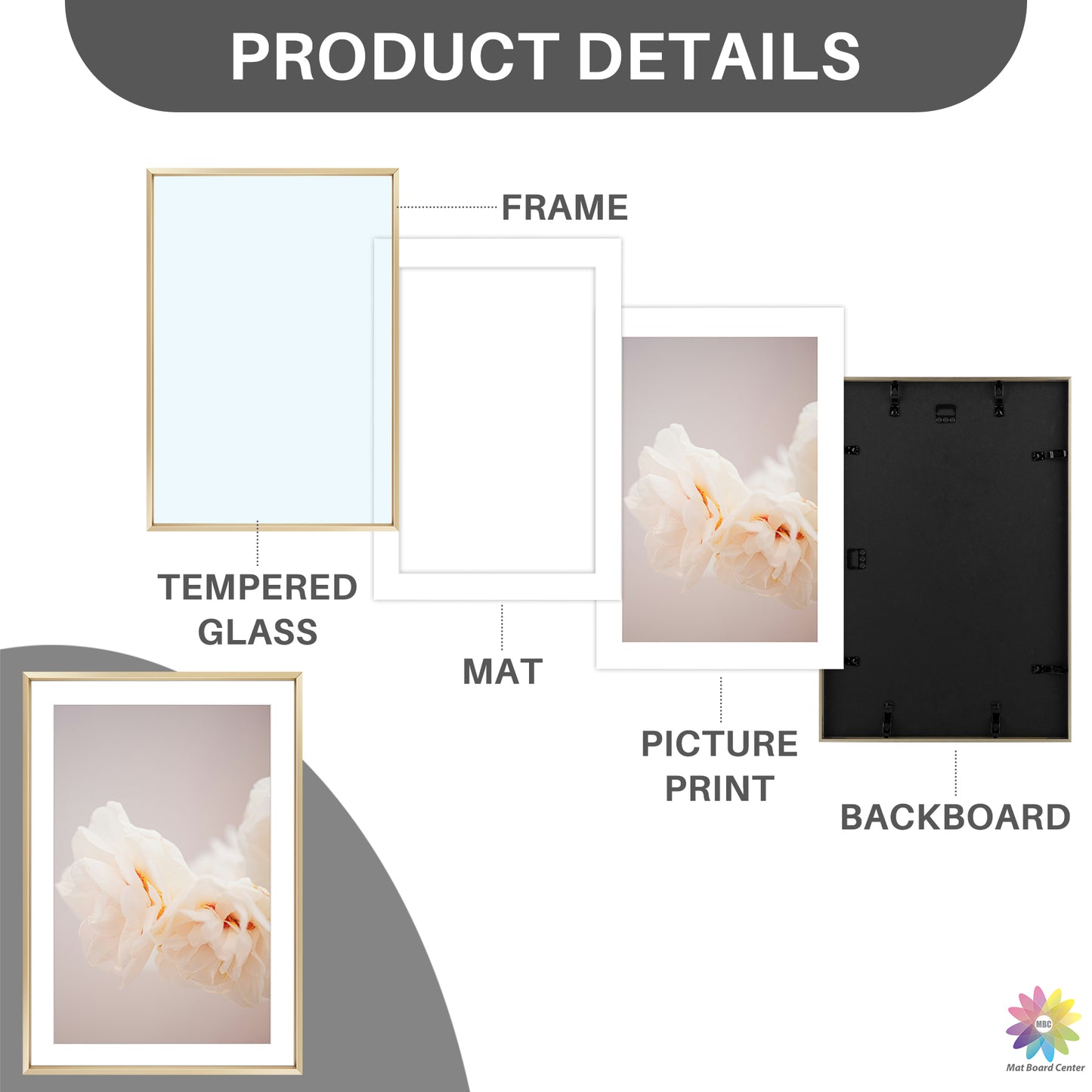 13x19 Poster Frame for 11x17 Pictures with White Mat (6 Pcs Per Box)