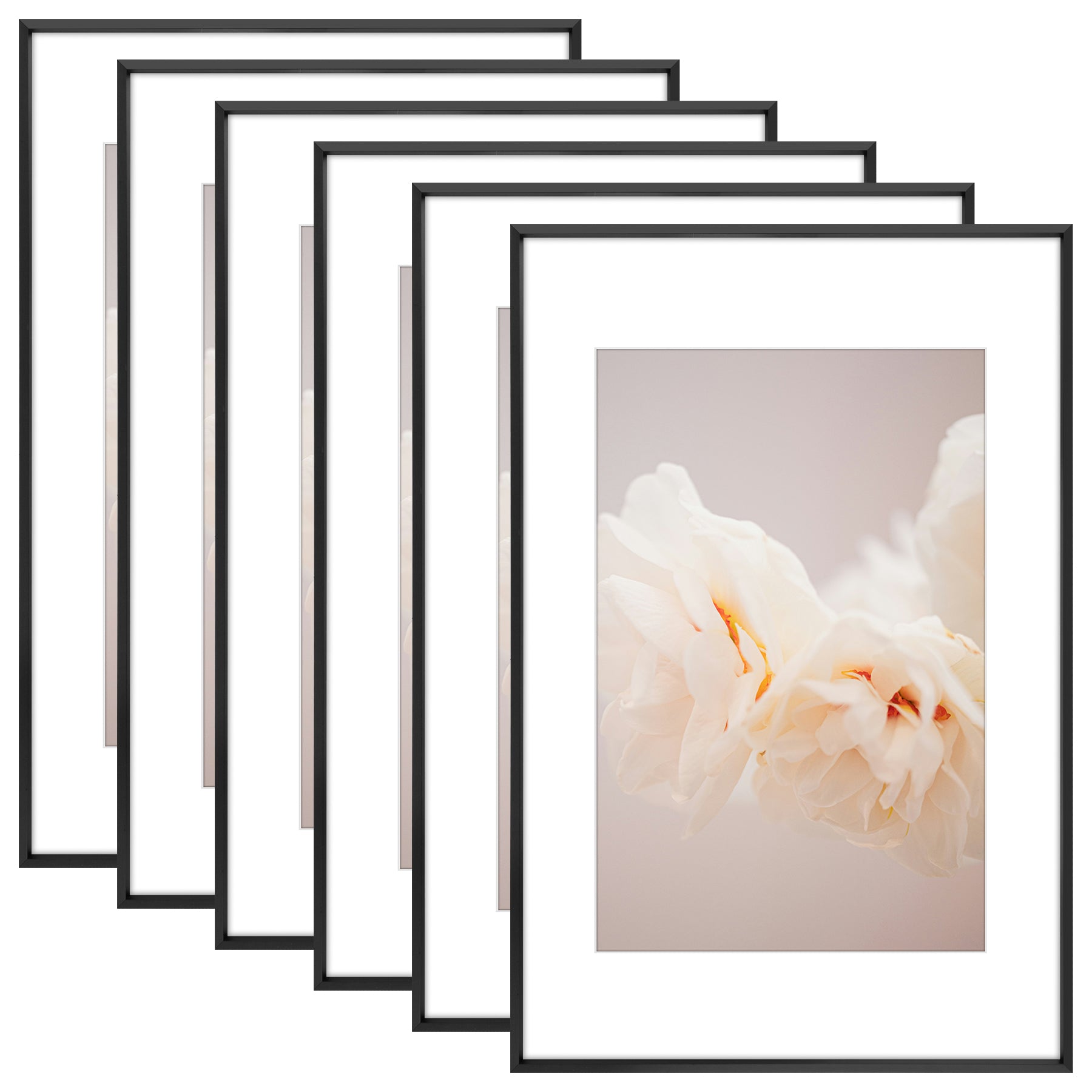 16x24 Aluminum Picture Frame for 12x18 Pictures with Mat (6 Pcs Per Box) Black