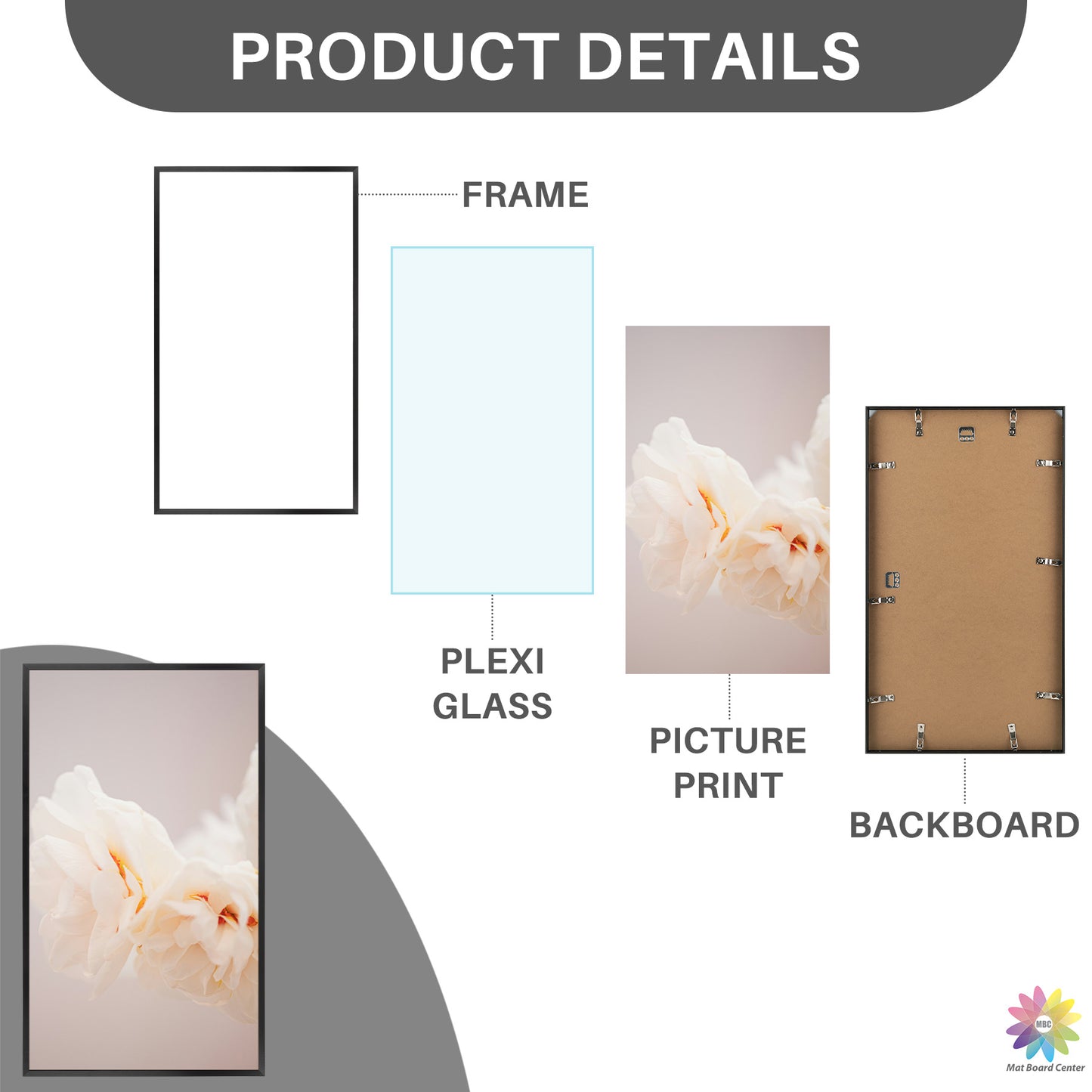 14x24 Poster Frame with Plexiglass (6 Pcs Per Box)