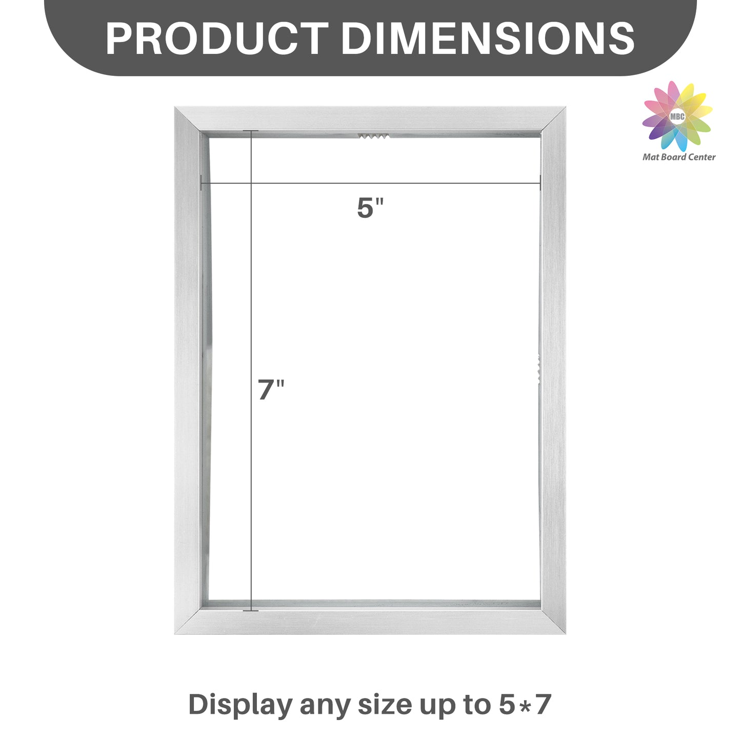 Clearance 5x7 Floating Aluminum Frame with Real Glass (12 Pcs Per Box)