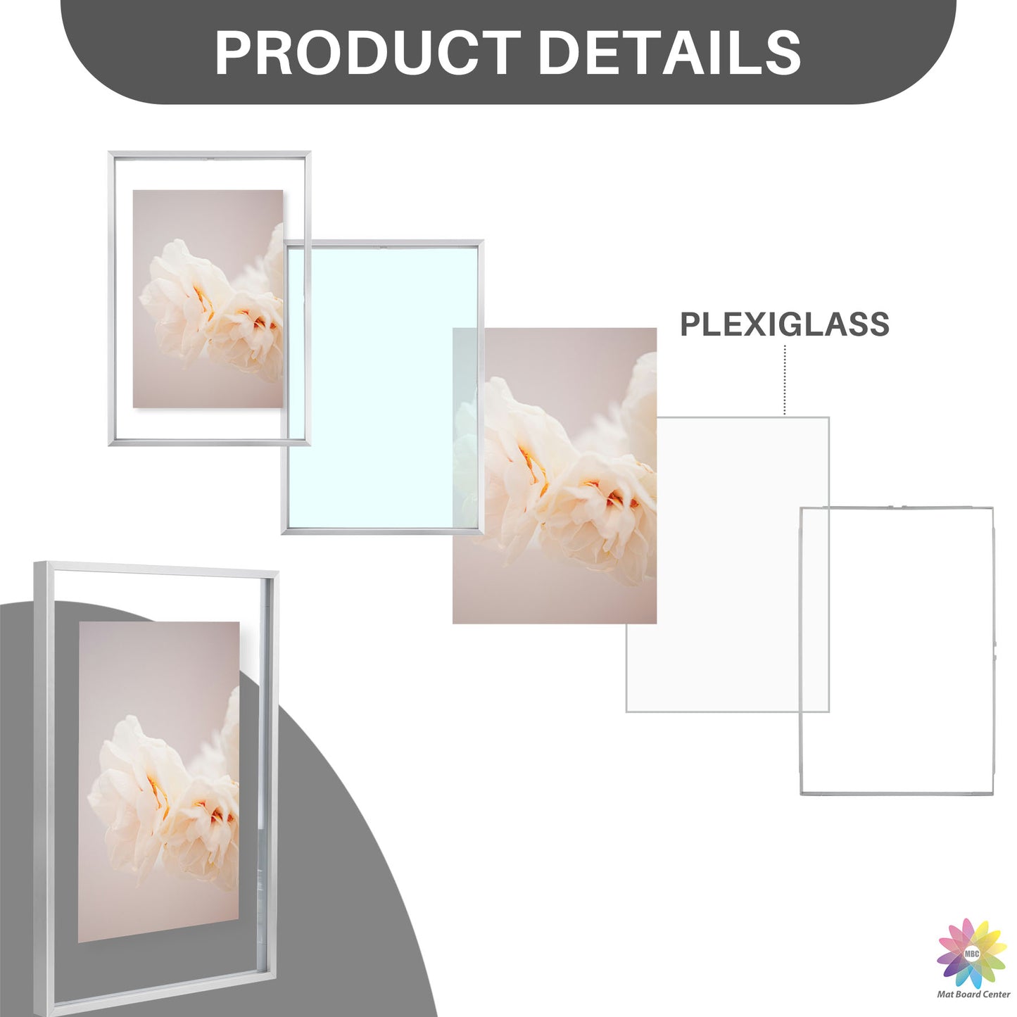 12x18 Floating Frame Displays Any Size Photo up to 12 by 18 (6 Pcs Per Box)