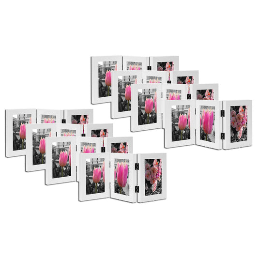4x6 Hinged Frame for Two 4x6 Pictures White Wood (8 Pcs per Box)
