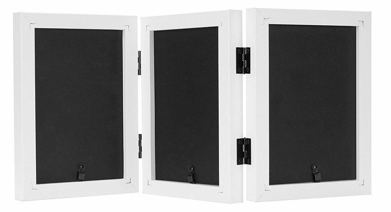 4x6 Hinged Frame for Two 4x6 Pictures White Wood (8 Pcs per Box)