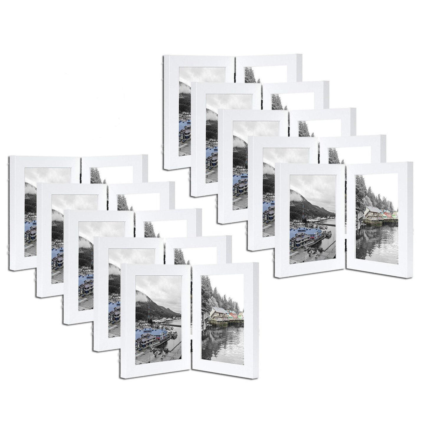 Double Picture Frame for 5x7 Picture (10 Pcs Per Box) White