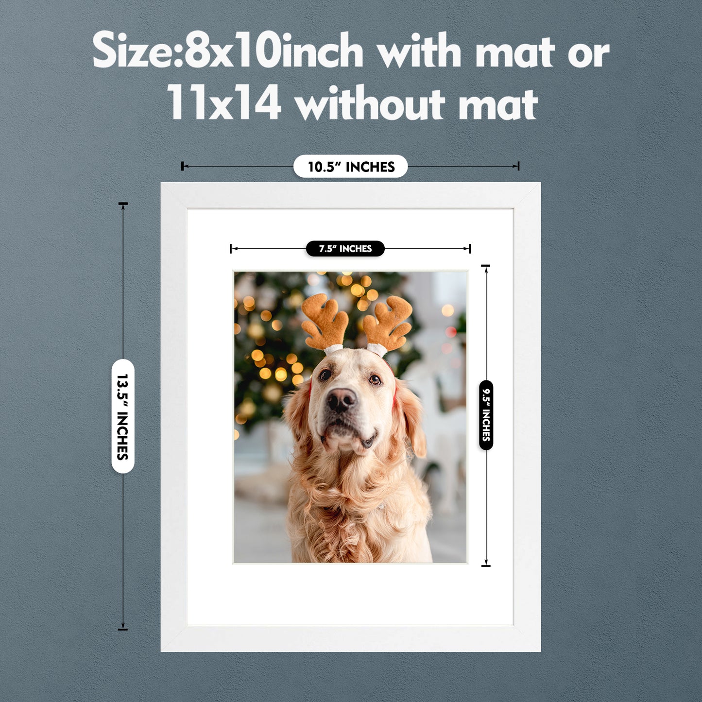 11x14 Frame for 8x10 Picture White MDF (8 Pcs per Box)