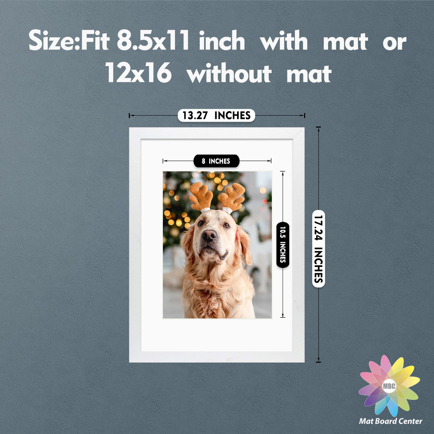 12x16 Wood Frame for 8.5x11 Picture White (8 Pcs per Box)