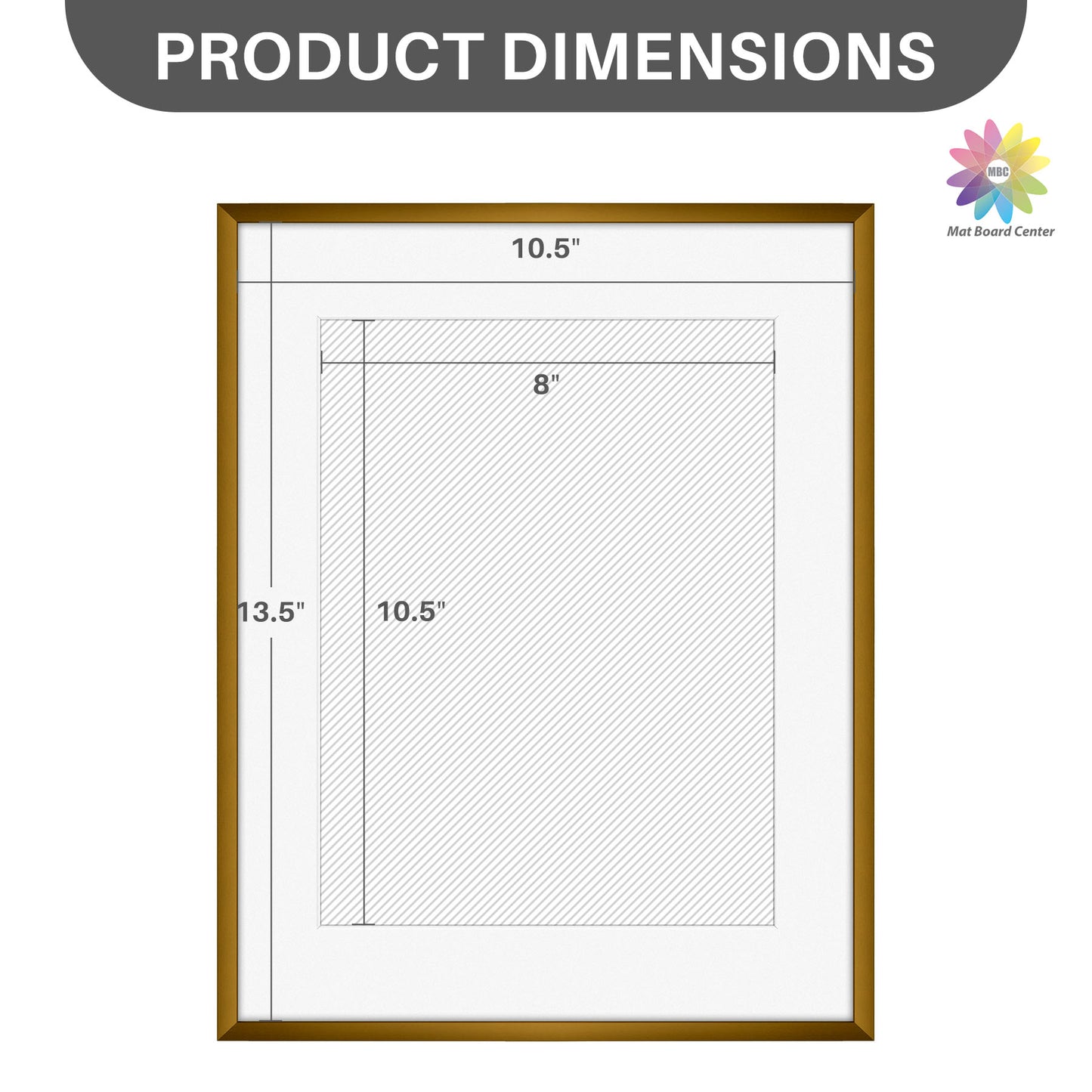 11x14 Aluminum Picture Frame With White Mat For 8.5x11 Photo Bronze(6 Pcs Per Box)