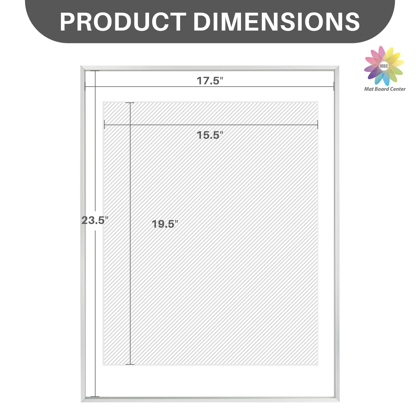 18x24 Poster Frame with White Mat for 16x20 Picture (3 Pcs Per Box)
