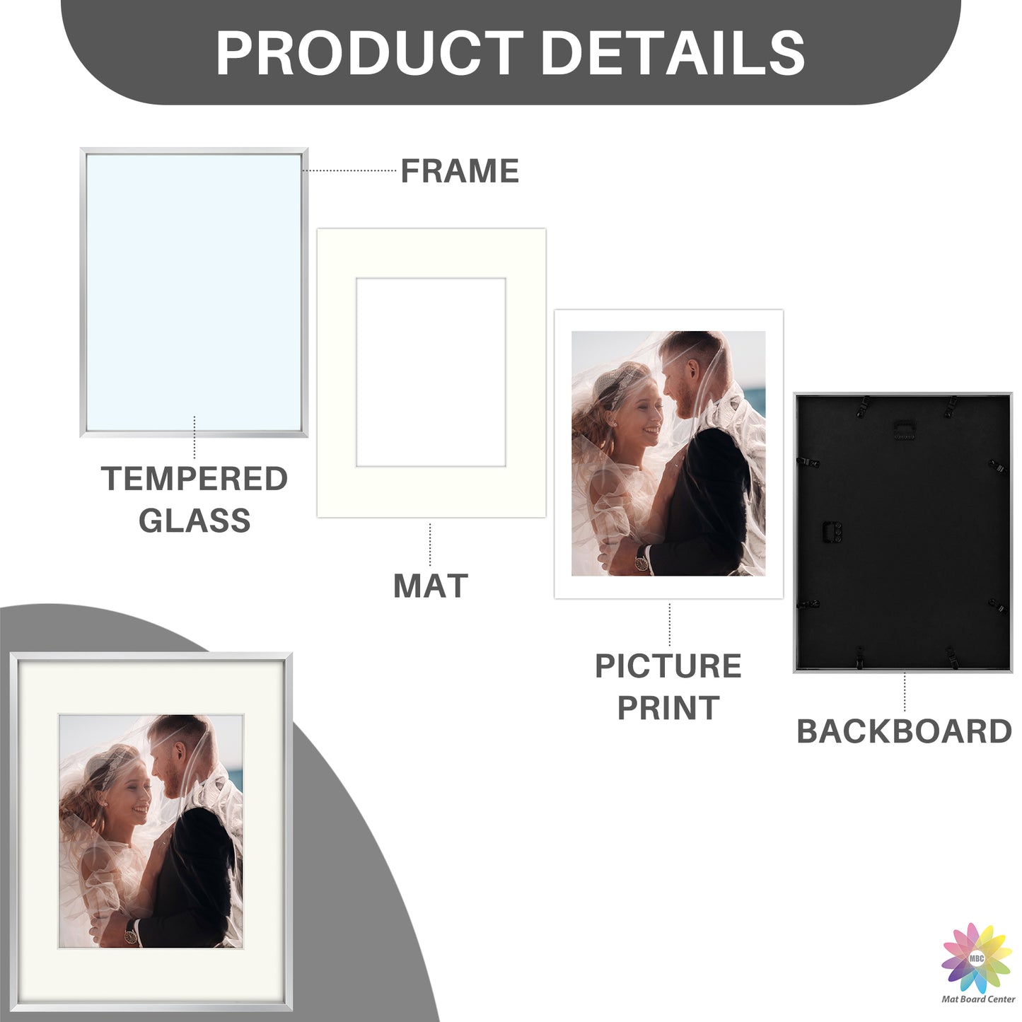 Clearance Gallery Wall frames - Display Four 11x14, Eight 8x10, and Sixteen 5x7 inch Photos (28 Pcs Per Box)