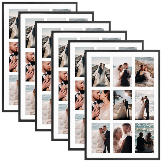 Clearance 13.6x19.7 Collage Picture Frame With White Mat Display Nine 4x6 Photo(6 Pcs Per Box)