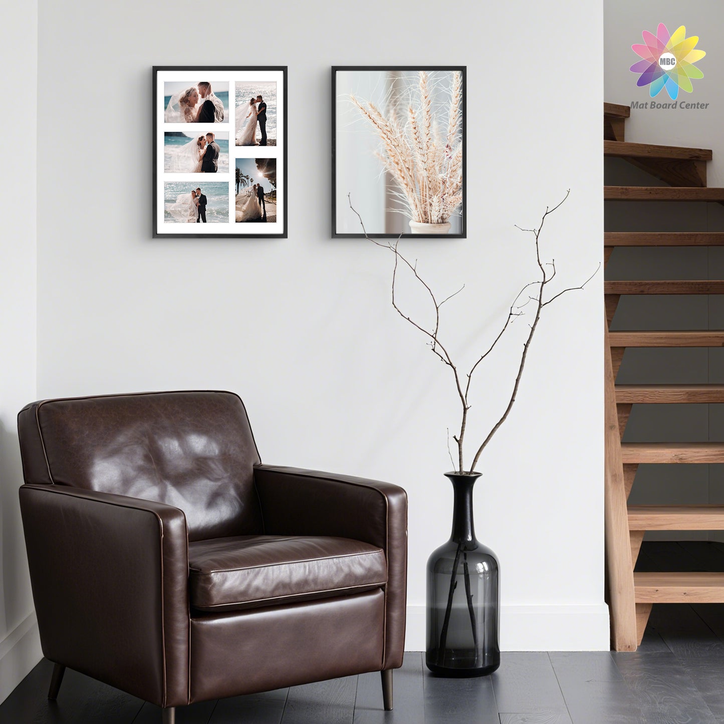 11x14 Collage Picture Frame With White Mat Display Five 4x6 Photo Black (6 Pcs Per Box)