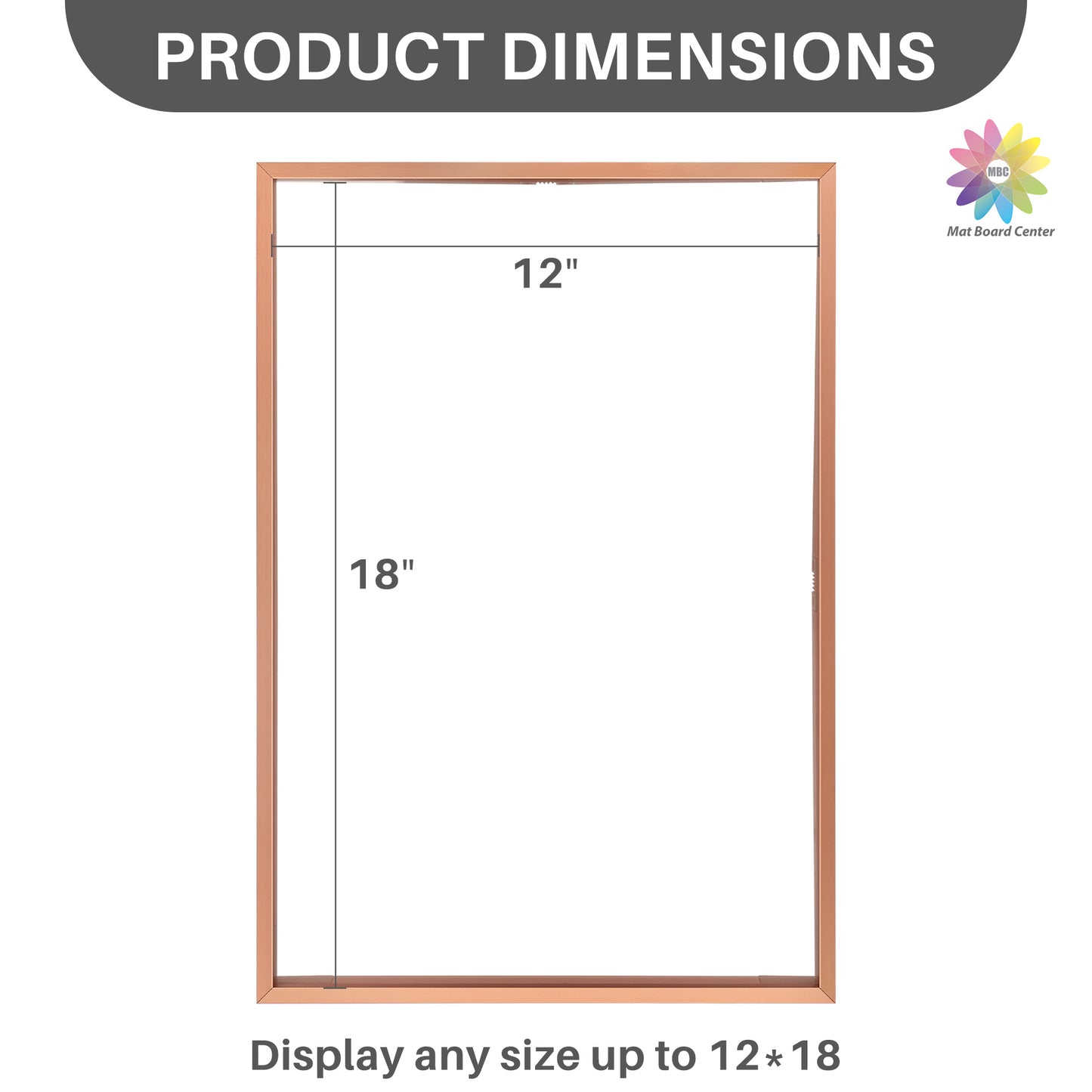 Clearance 12x18 Aluminum Floating Frame Rose Gold (6 Pcs Per Box)