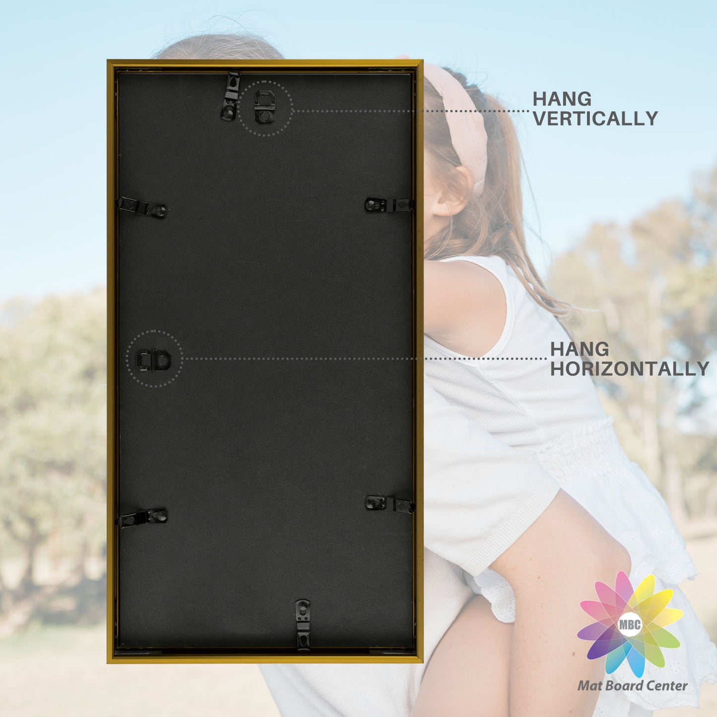 7x14 Aluminum Collage Picture Frame for Three 4x6 Photos