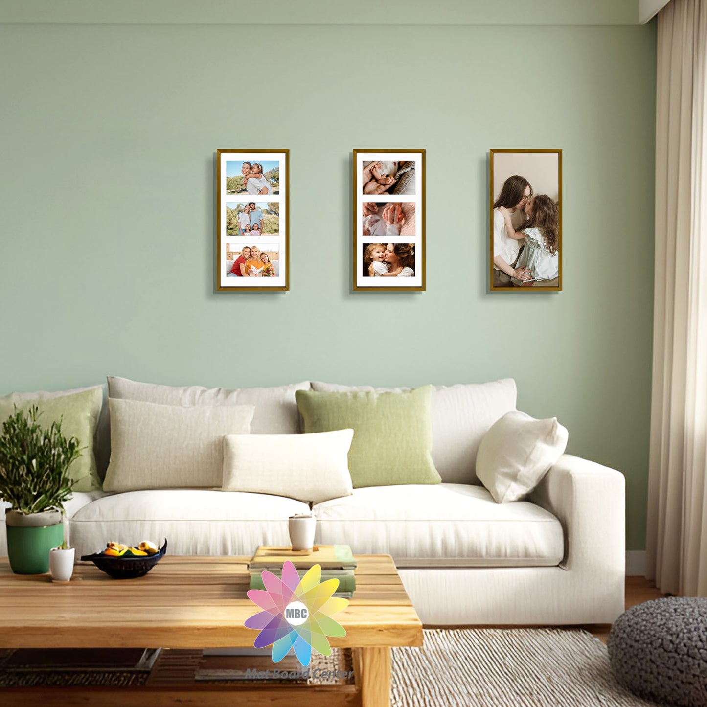 7x14 Aluminum Collage Picture Frame for Three 4x6 Photos