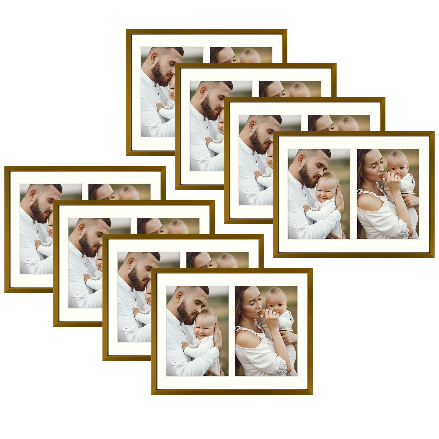 8.5x11 Aluminum Collage Picture Frame for Two 5x7 Photos Bronze(8 Pcs per Box)