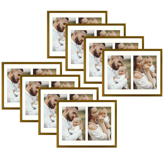 8.5x11 Aluminum Collage Picture Frame for Two 5x7 Photos Bronze(8 Pcs per Box)