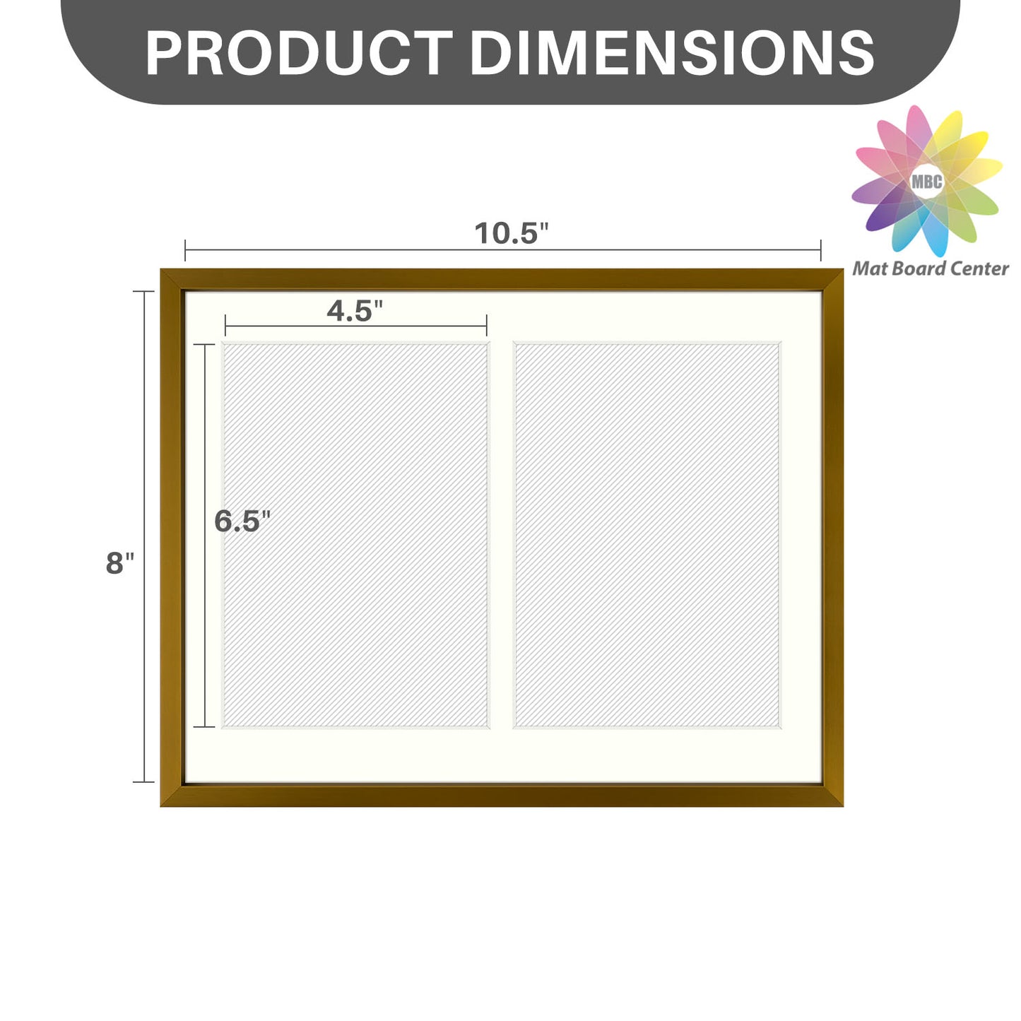 8.5x11 Aluminum Collage Picture Frame for Two 5x7 Photos (8 Pcs per Box)