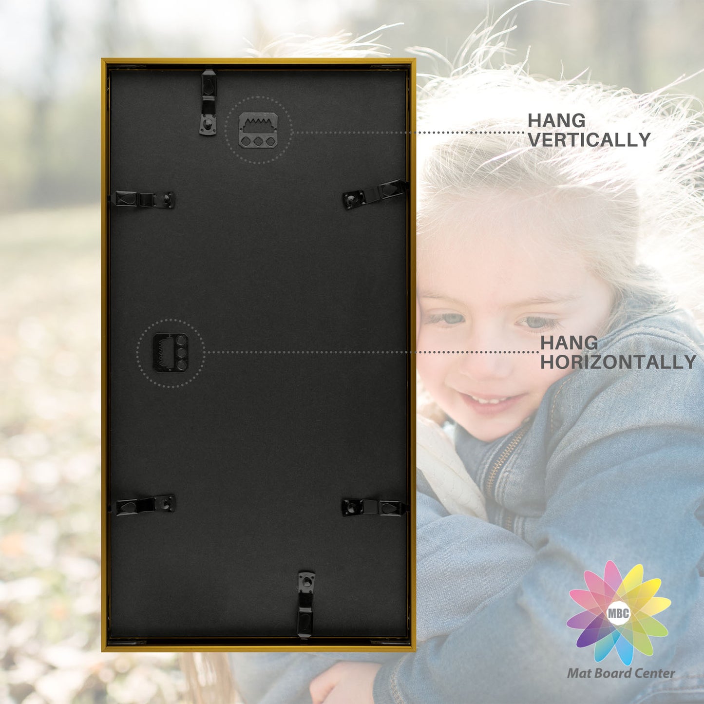 8.5x16.3 Aluminum Collage Picture Frame for Three 5x7 Photos